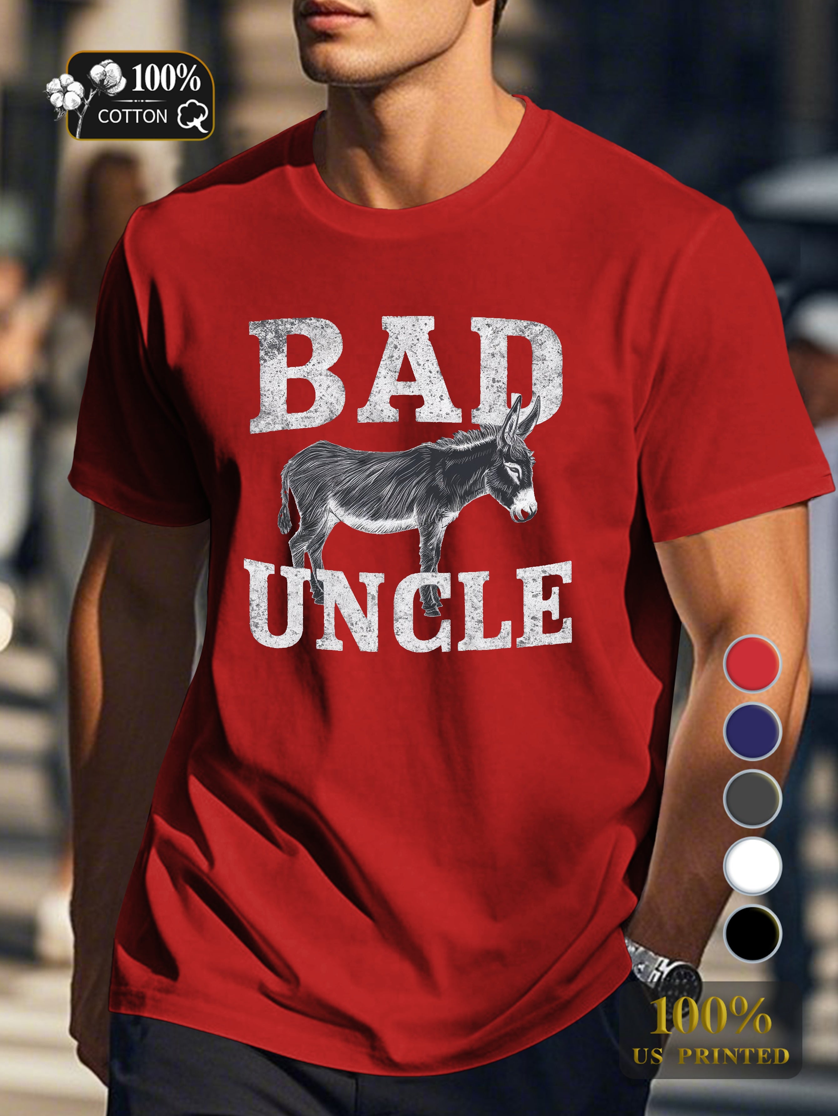 BAD UNCLE Men's pure cotton Tshirt Comfort Fit
