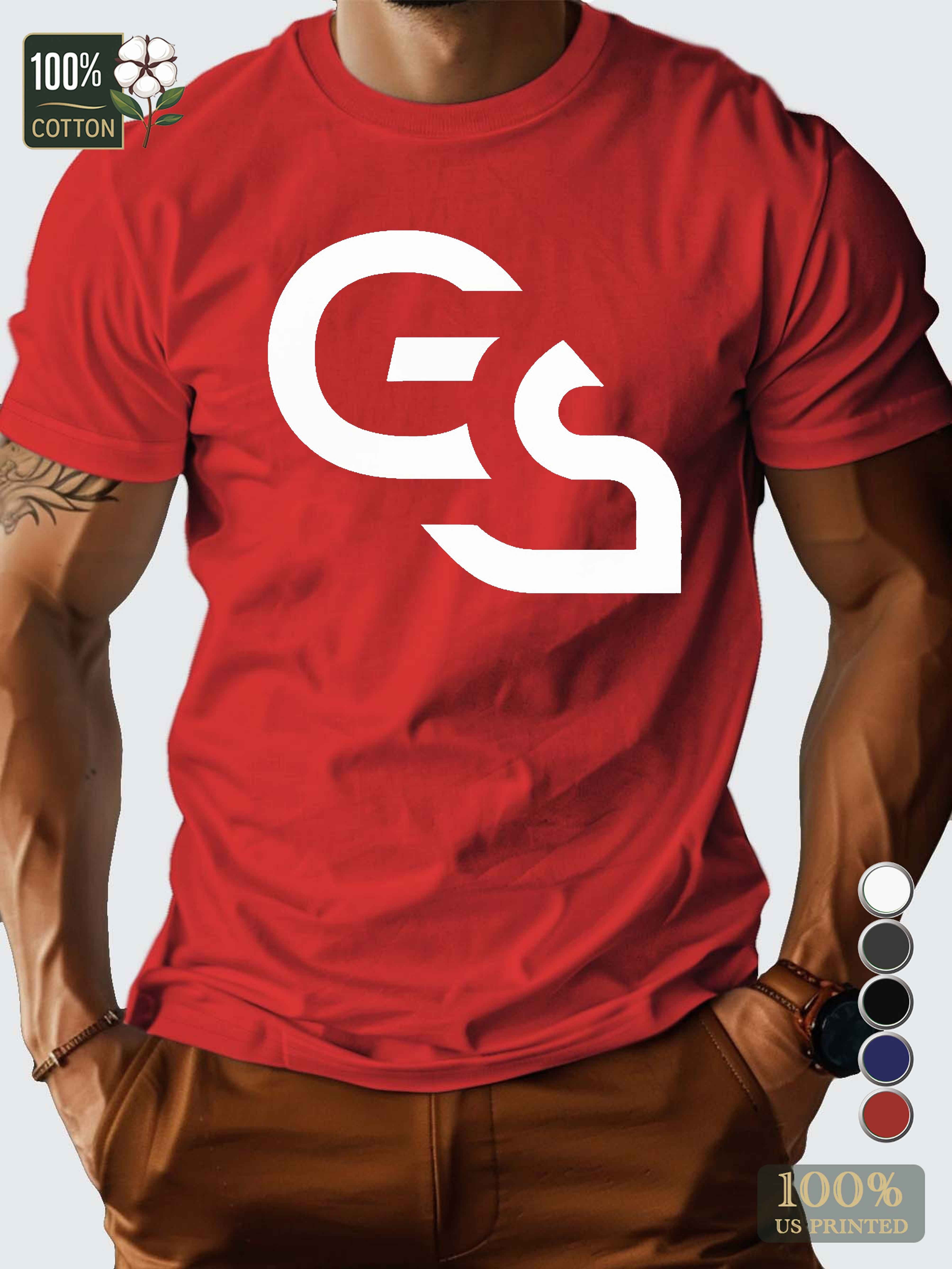 GS in electronic style Men's pure cotton Tshirt Comfort Fit