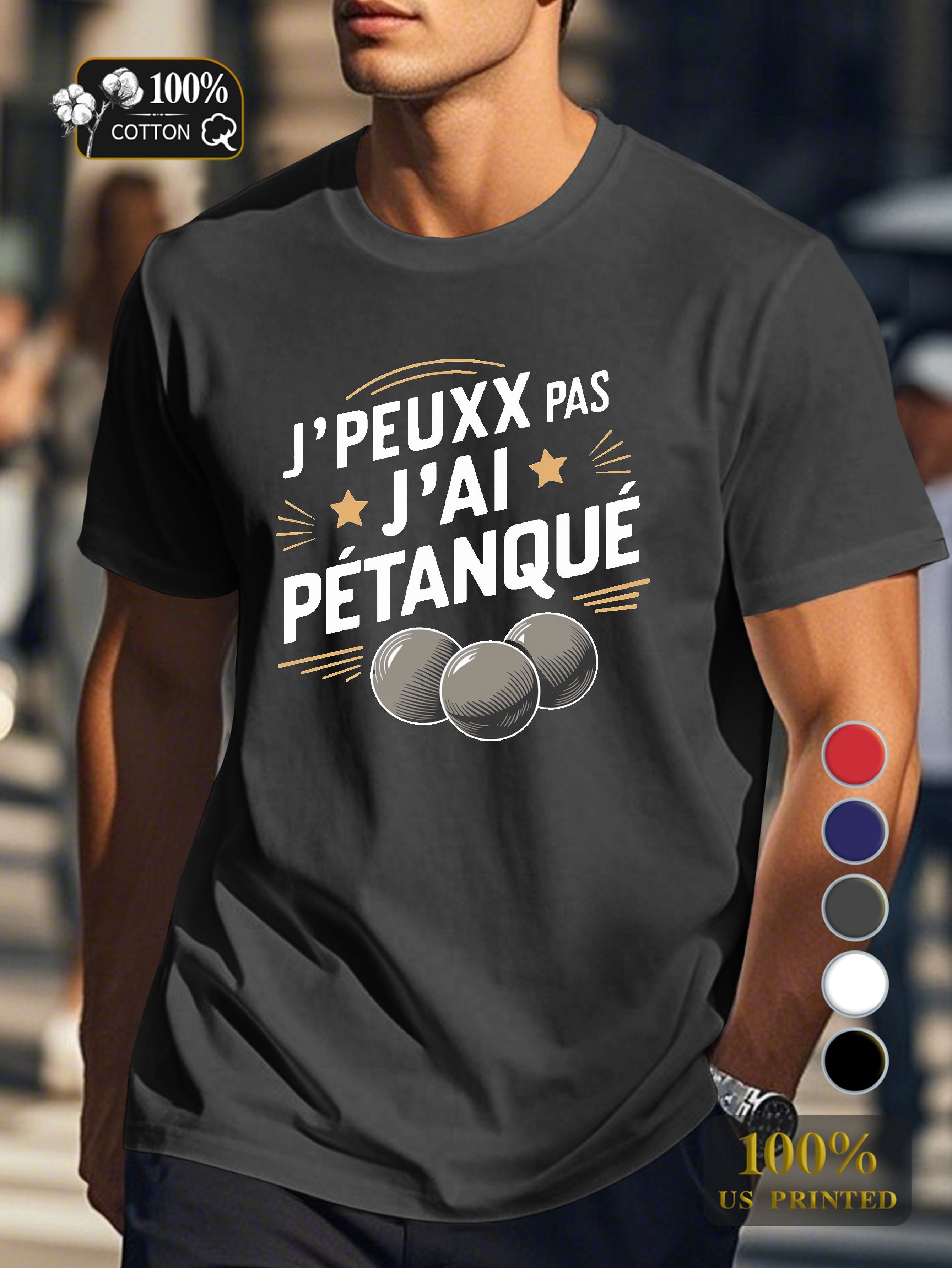 I can t I petanqu Men's pure cotton Tshirt Comfort Fit