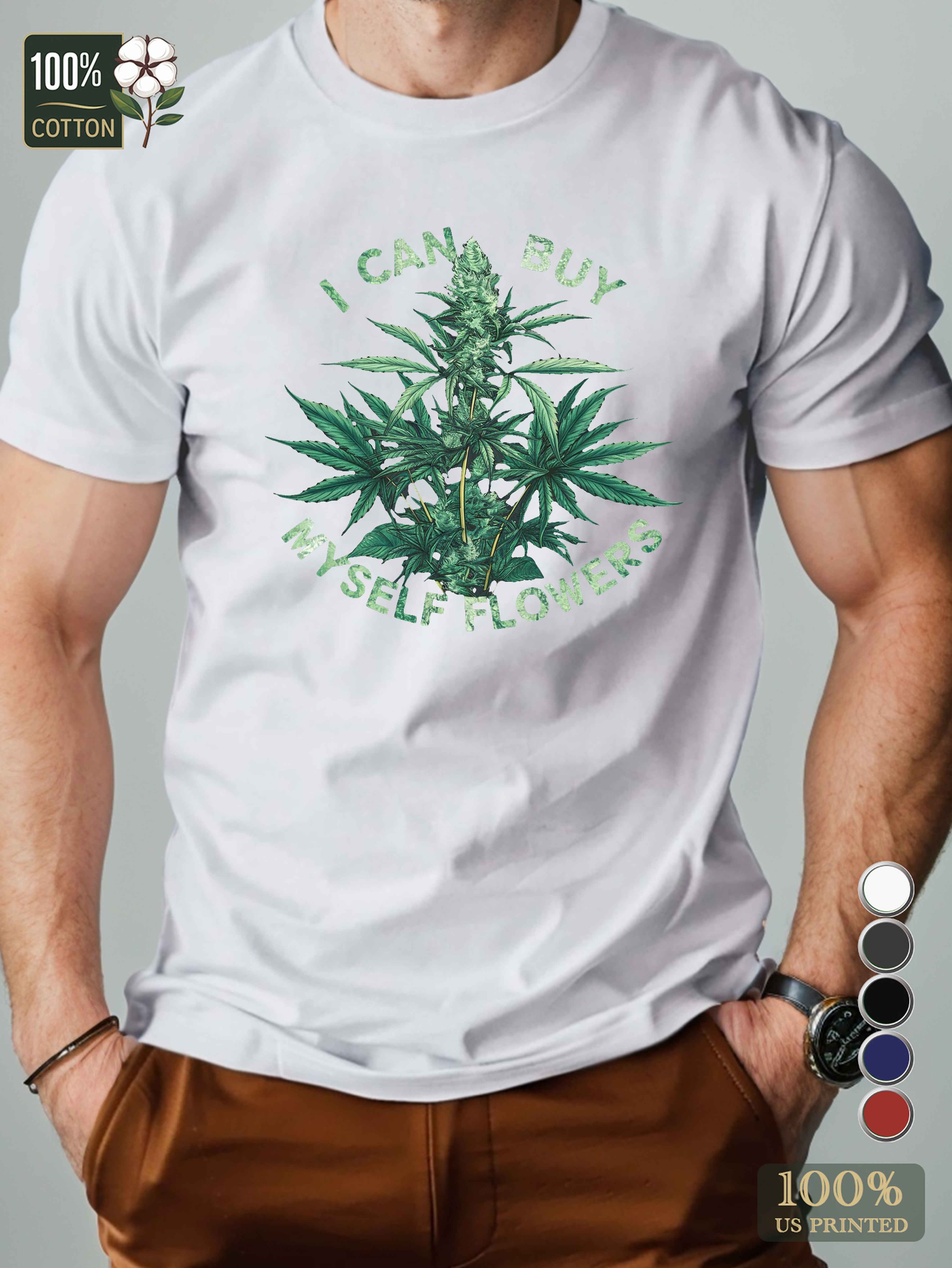 lush green cannabis plant Men's pure cotton Tshirt Comfort Fit
