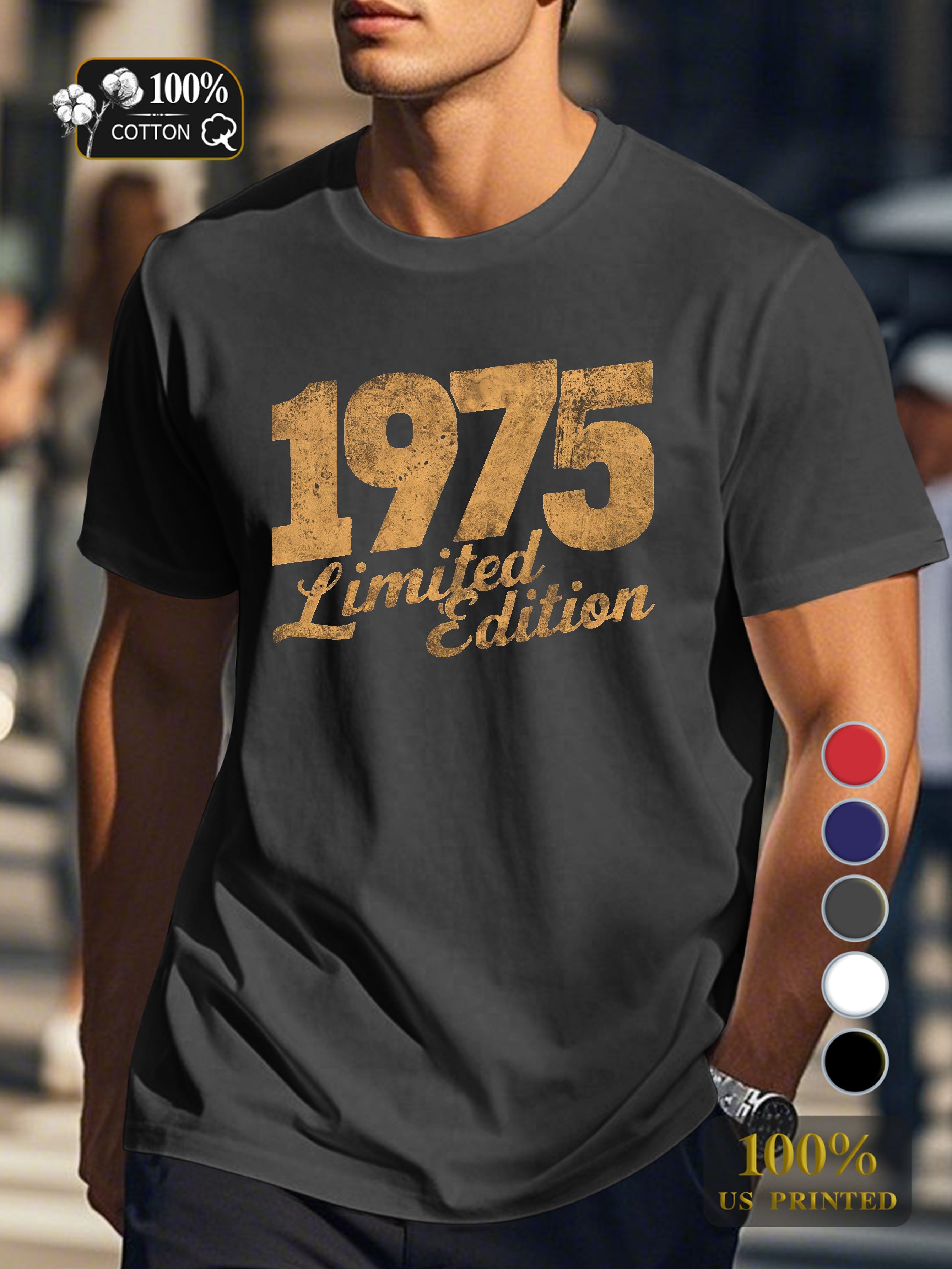 1975 LIMITED EDITION Men's pure cotton Tshirt Comfort Fit