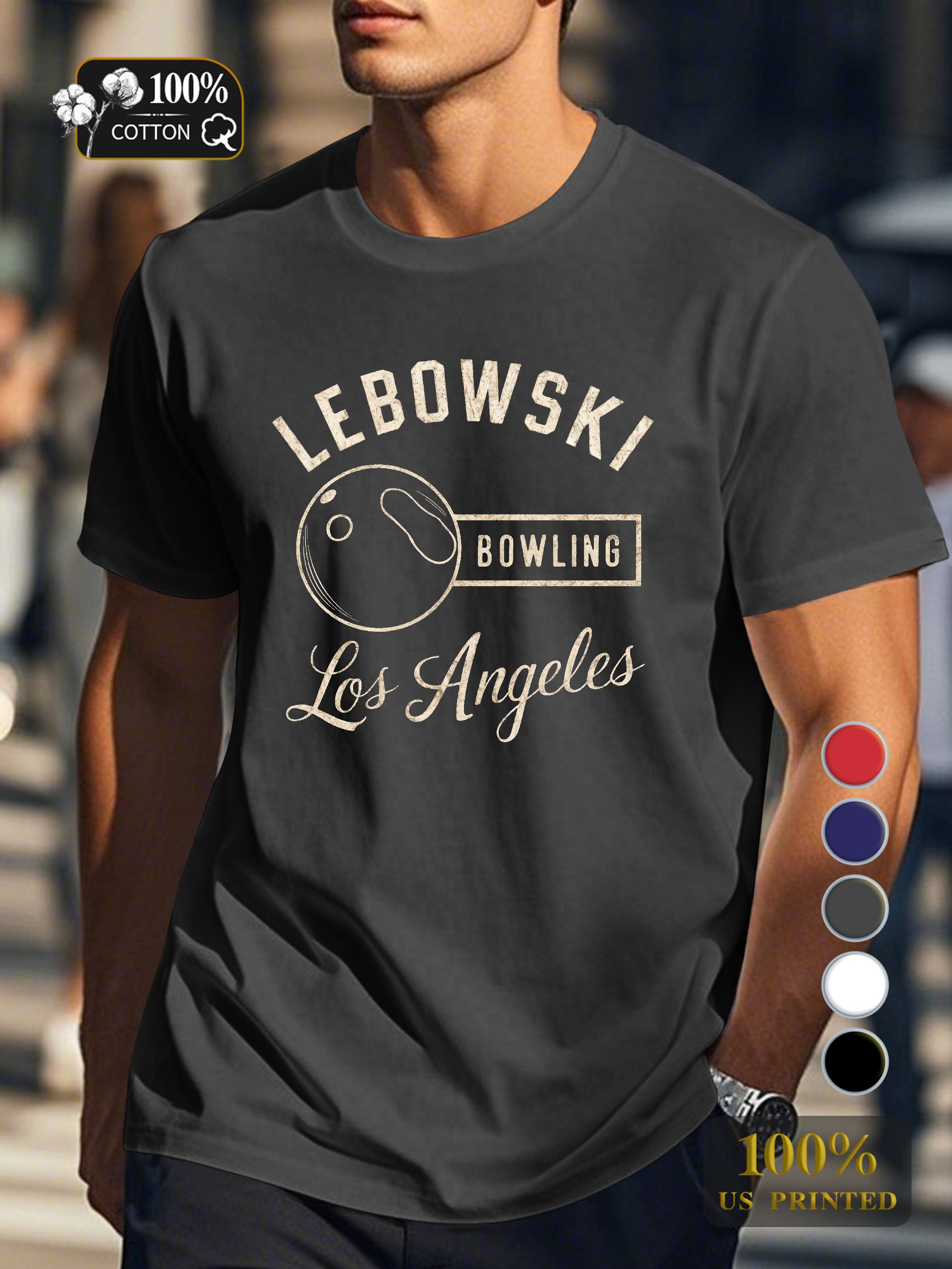 Lebowski Bowling Men's pure cotton Tshirt Comfort Fit