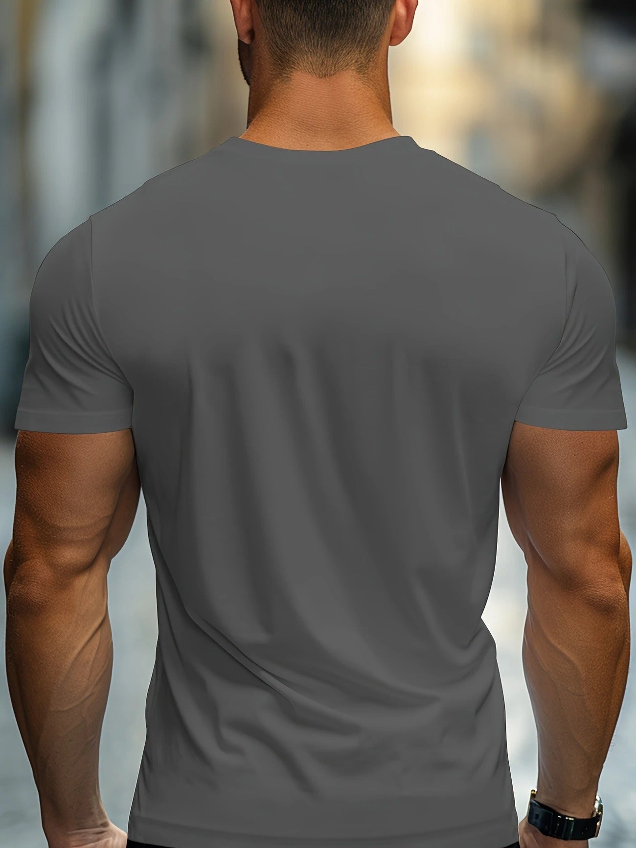 Fashionable And Comfortable Solid Color Full-shouldered Short-sleeved T-shirts