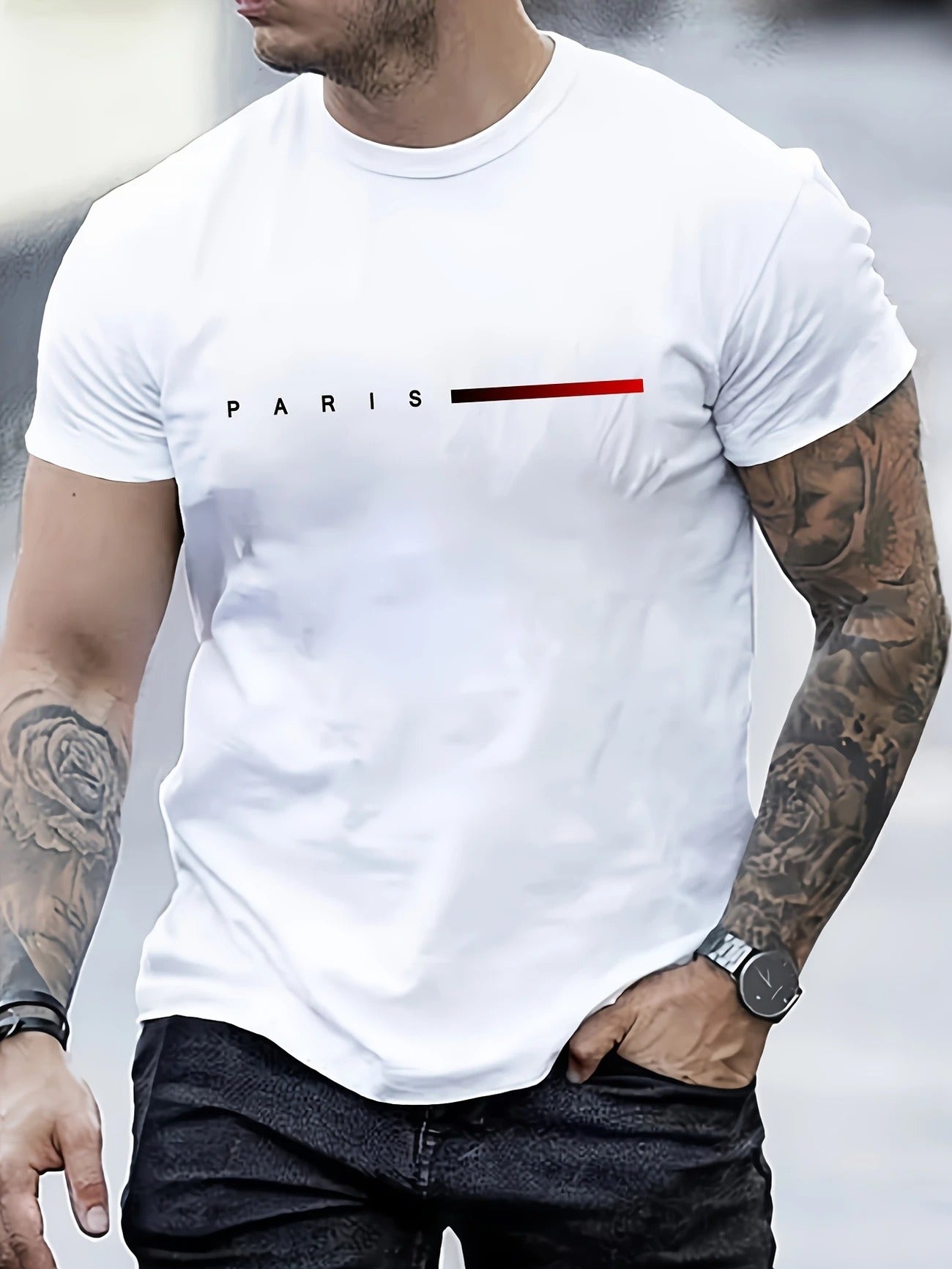 Men's Creative Letter Print T-shirt