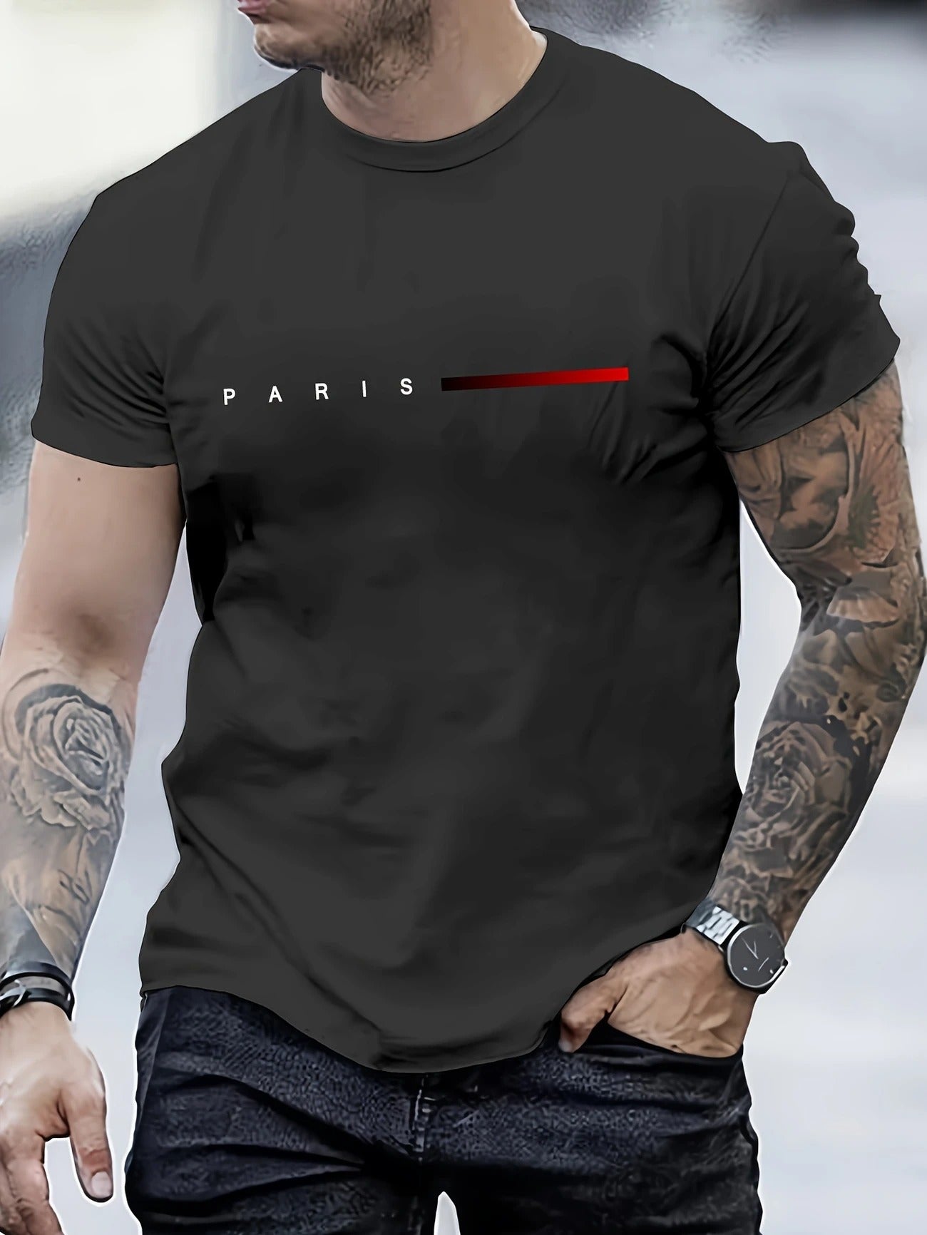 Men's Creative Letter Print T-shirt