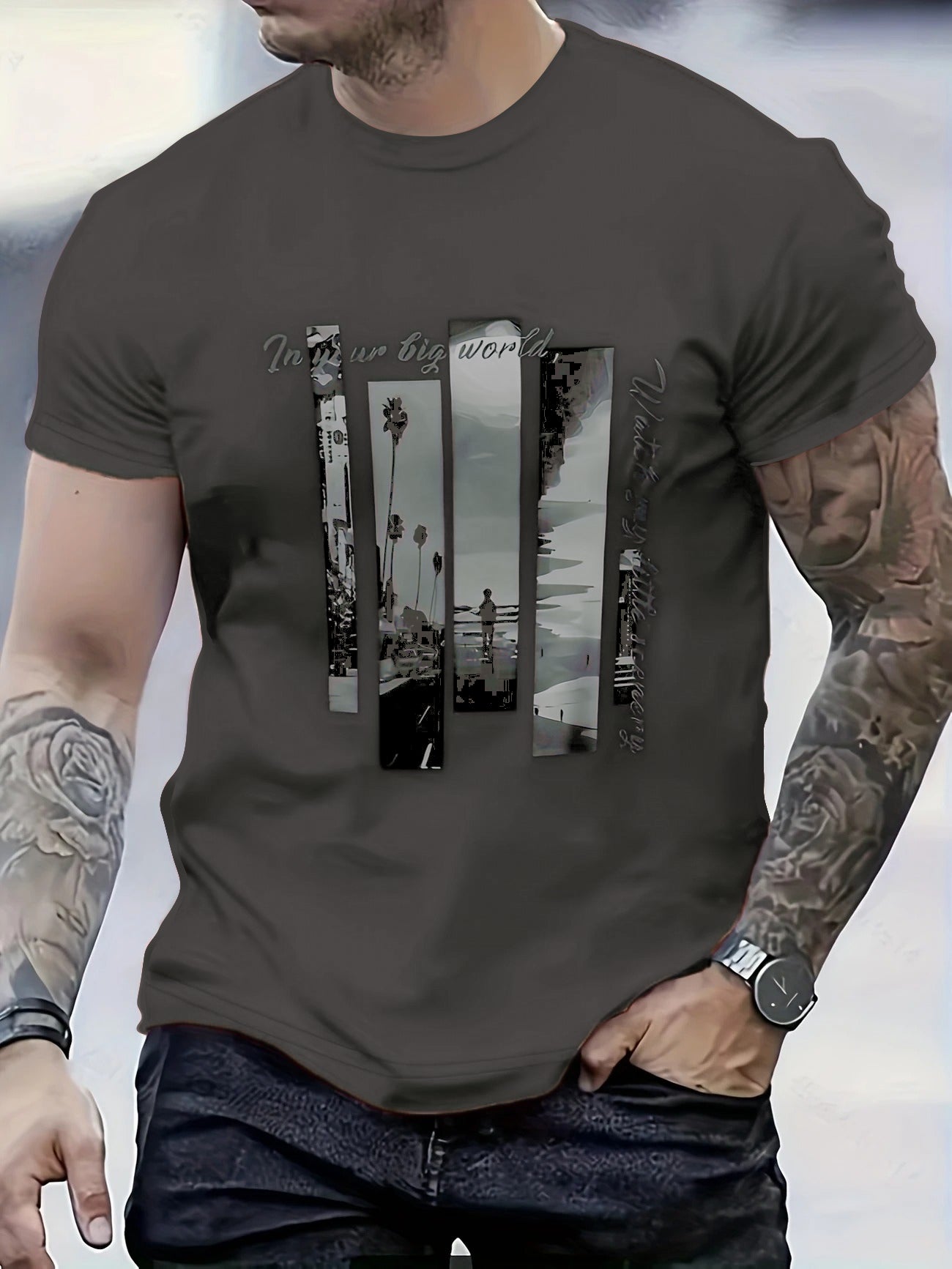 Palm Tree & "In Your Big World" T-Shirt