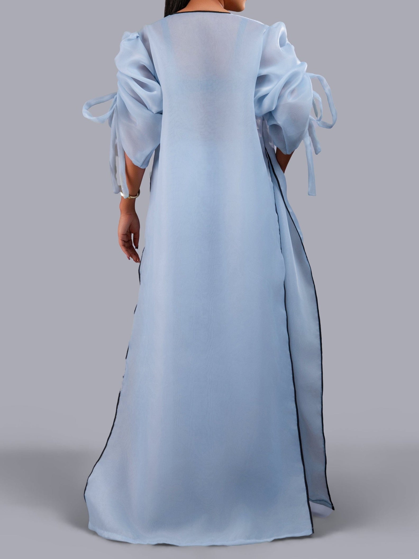 Black Bow Sequin And Wide Leg Pant Set