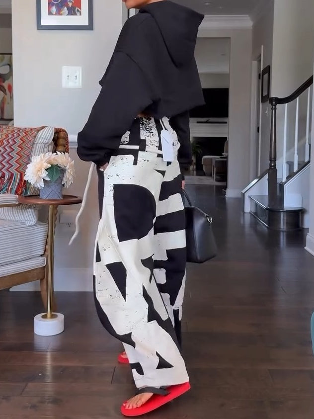 Fleece Lined Hoodies Two Pieces Set