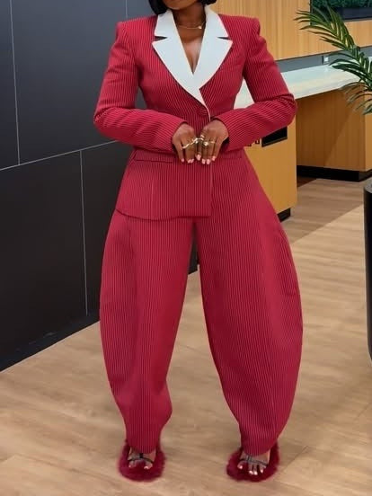 Pinstripe Poise Two Pieces Set