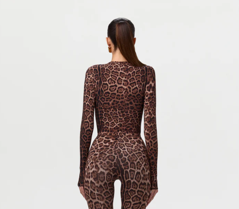 Naked Print Mock Neck Top