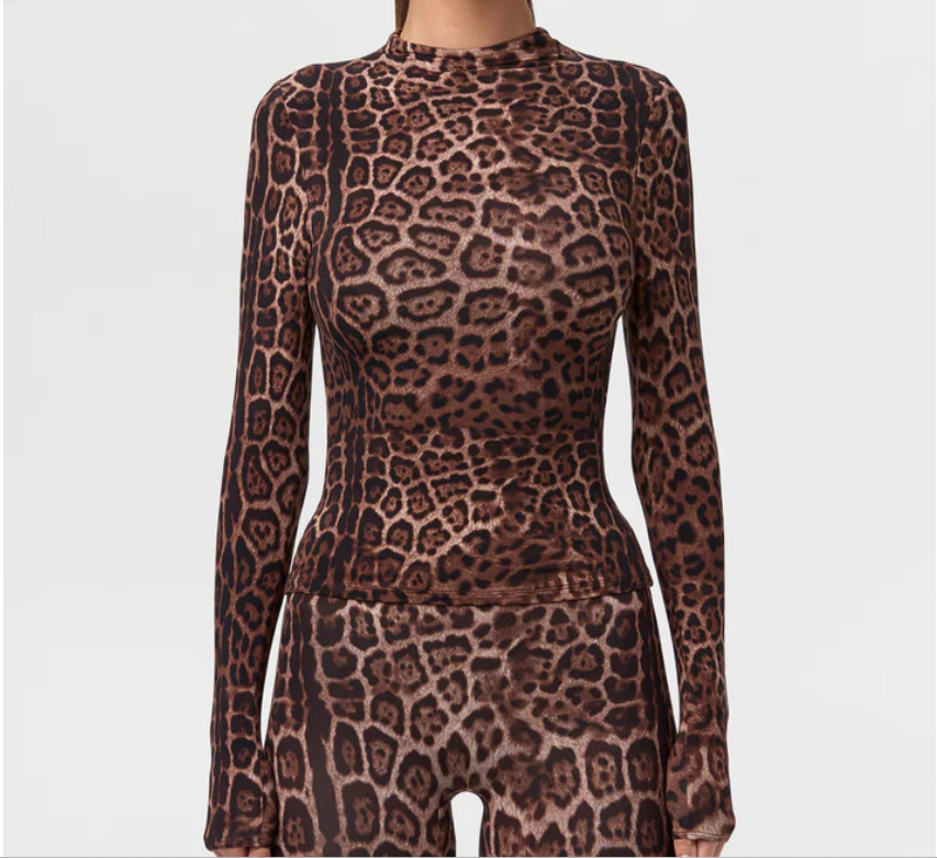 Naked Print Mock Neck Top