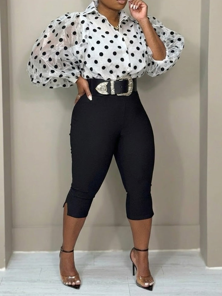 Polka Dot Statement Blouse