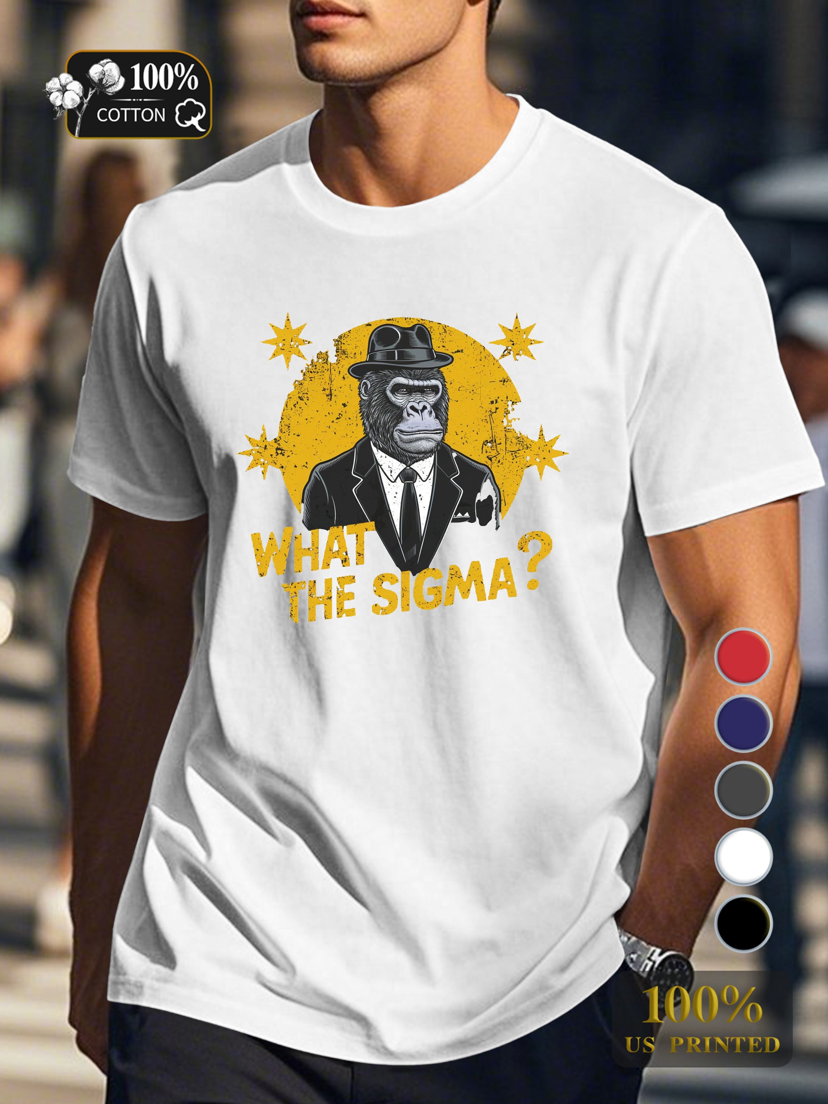 WHAT THE SIGMA Men's pure cotton Tshirt Comfort Fit