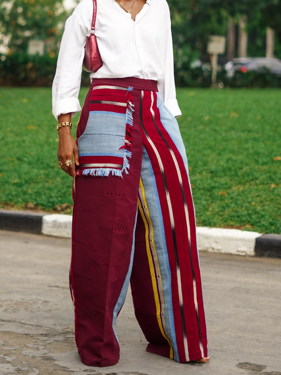 Patchwork Wide Leg Pants