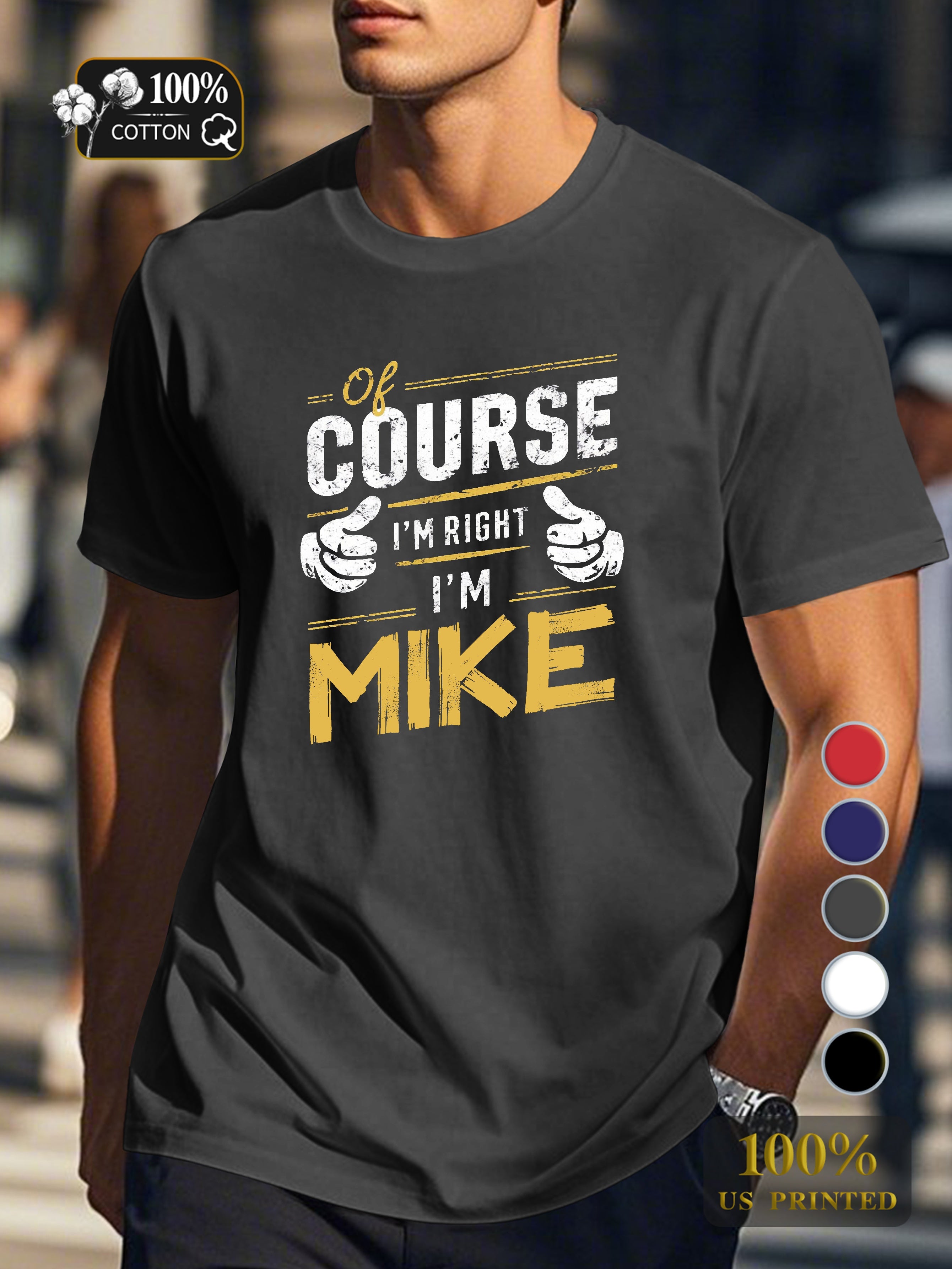 of ourse im right im mike Men's pure cotton Tshirt Comfort Fit