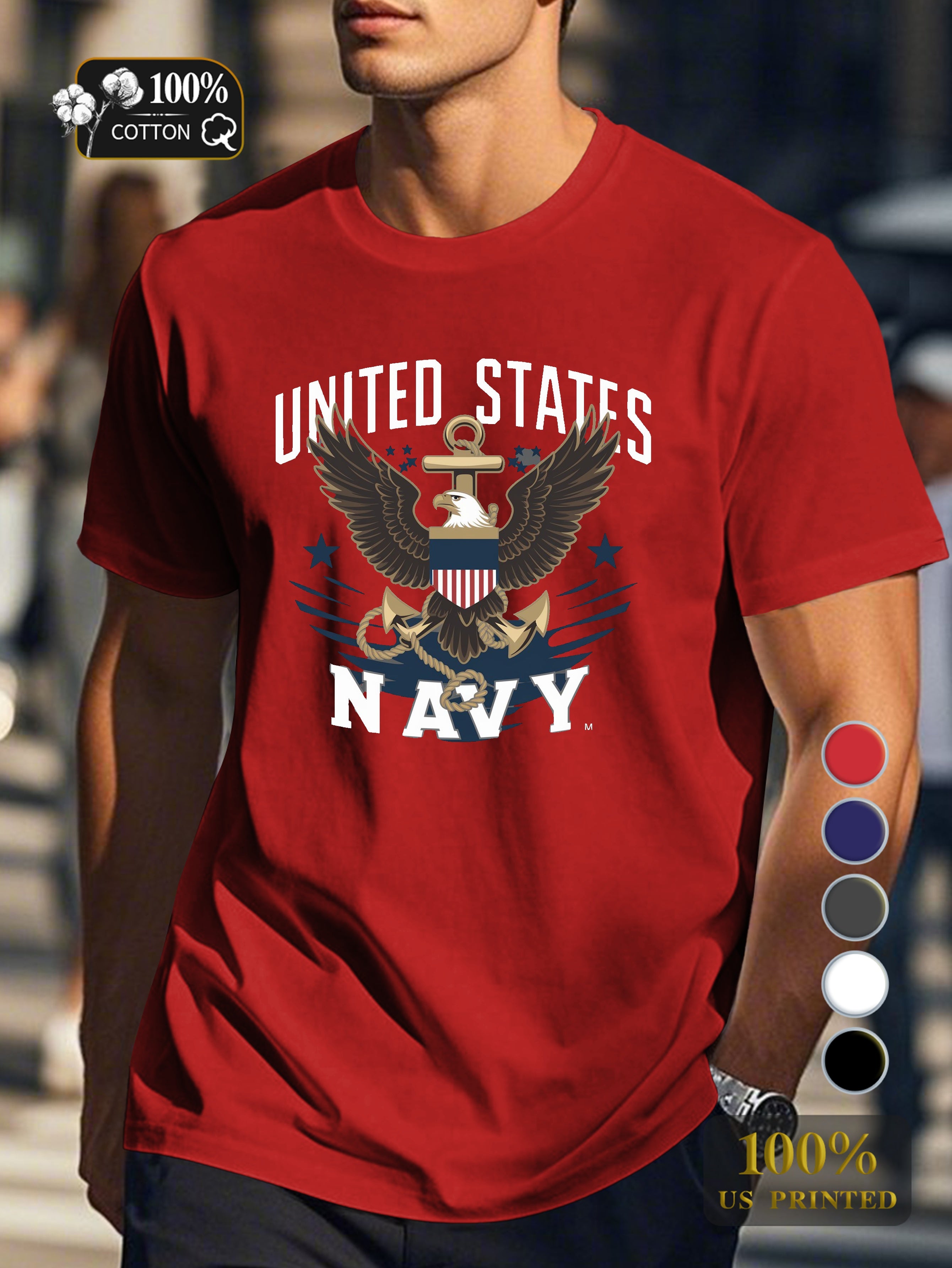 UNITED STATES NAVY Men's pure cotton Tshirt Comfort Fit
