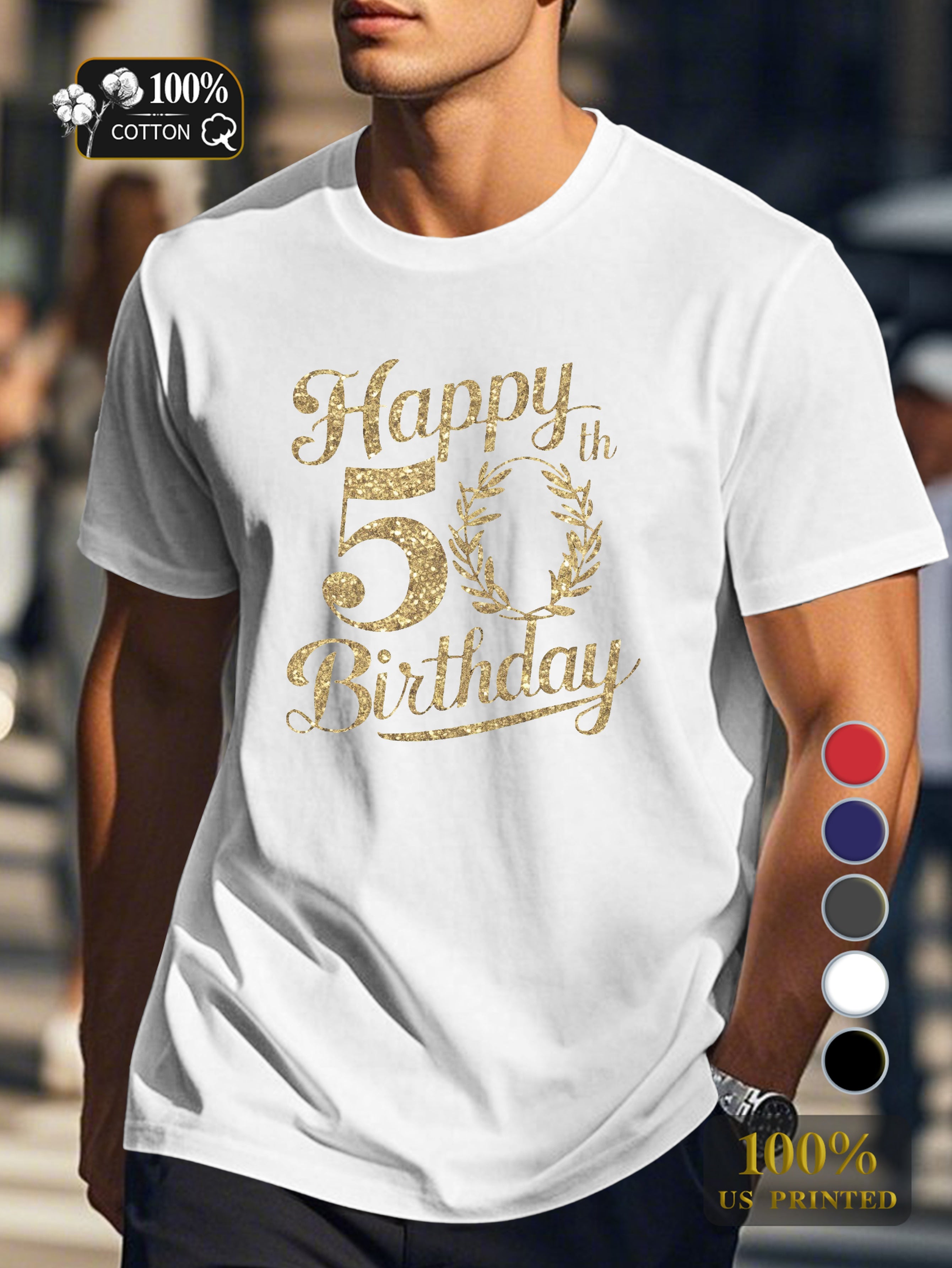 Happy 50th Birthday Men's pure cotton Tshirt Comfort Fit