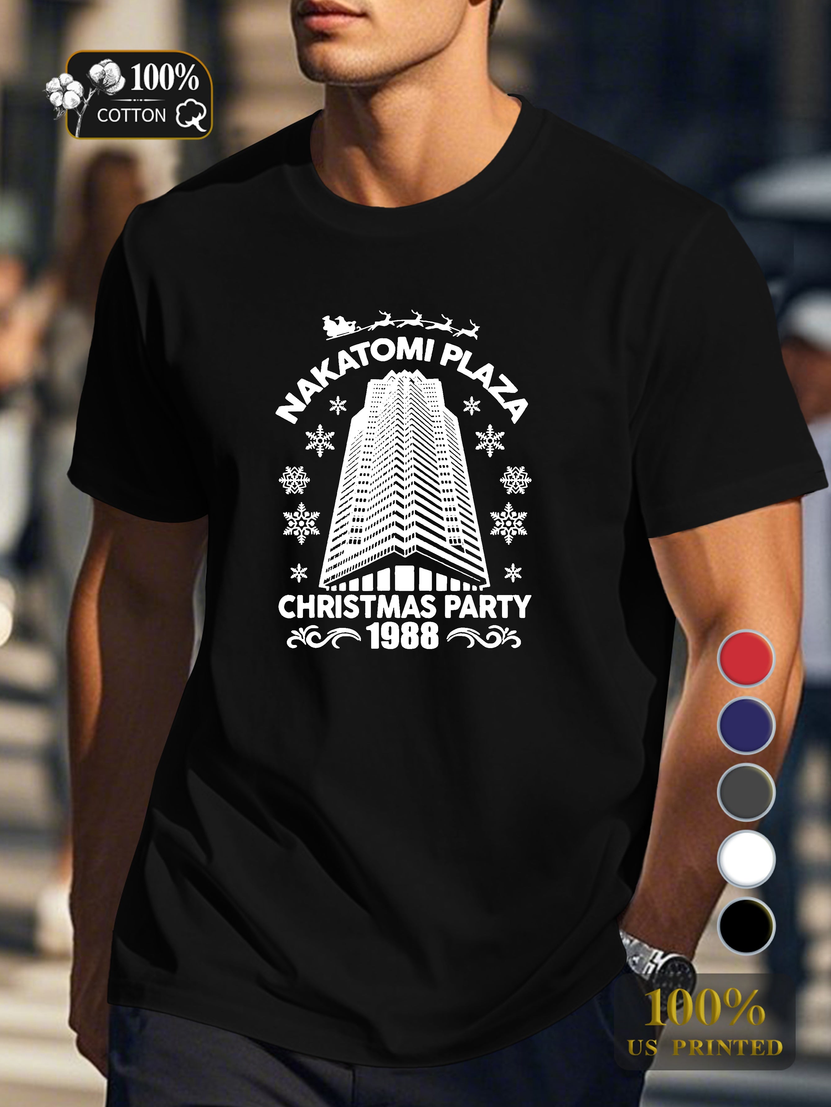 nakatomi plaza Men's pure cotton Tshirt Comfort Fit