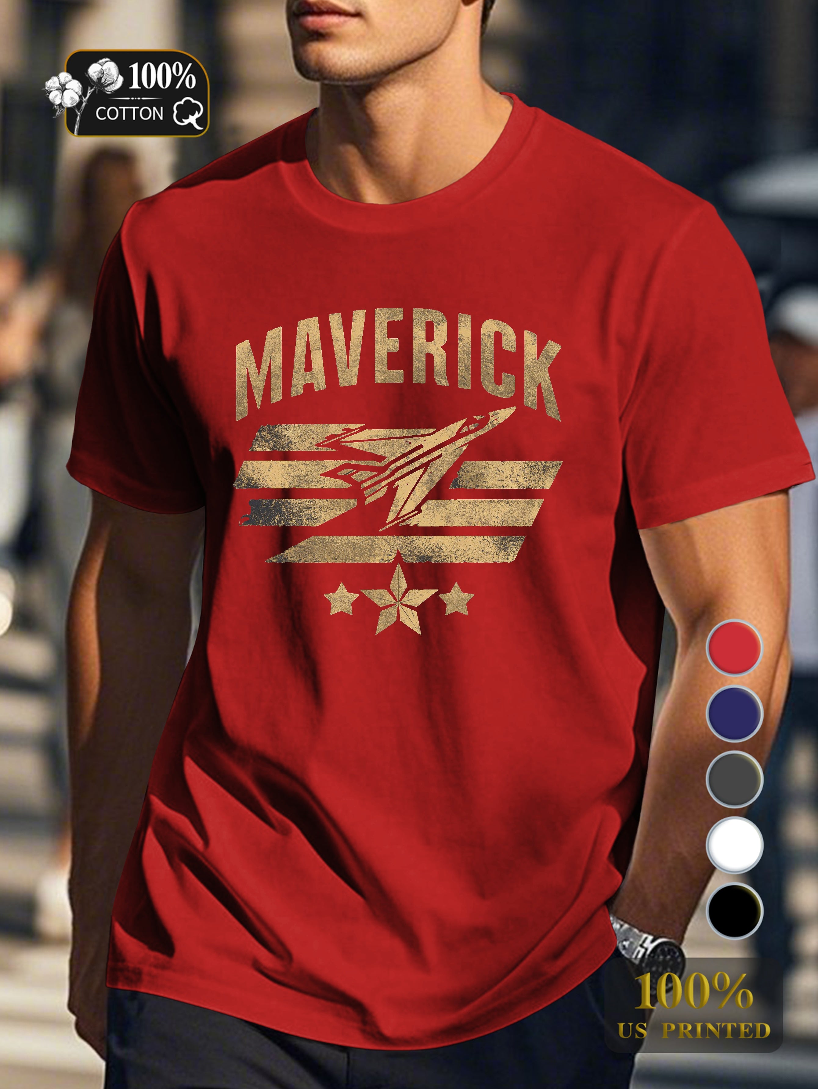 MAVERICK Men's pure cotton Tshirt Comfort Fit