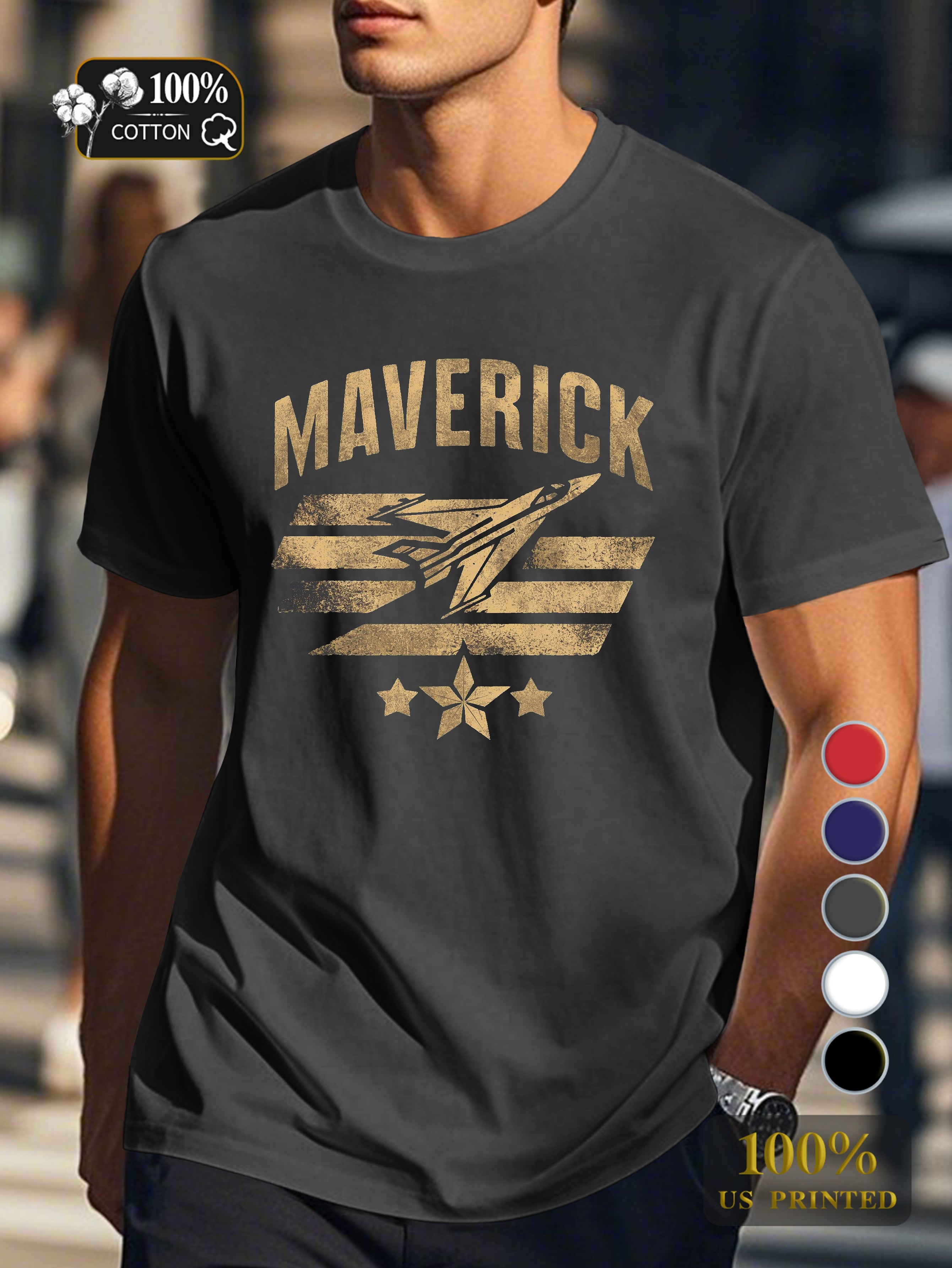 MAVERICK Men's pure cotton Tshirt Comfort Fit