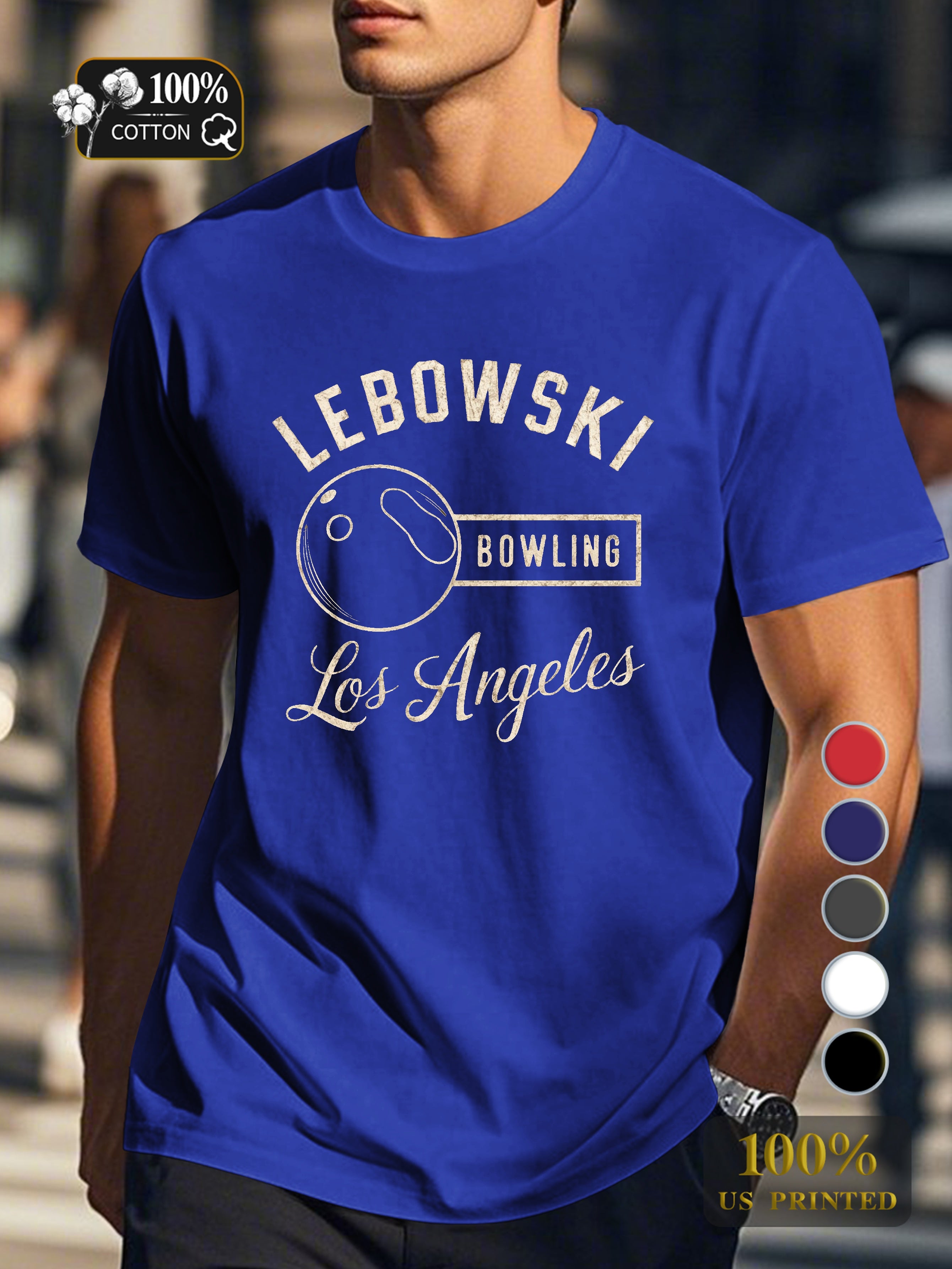 Lebowski Bowling Men's pure cotton Tshirt Comfort Fit