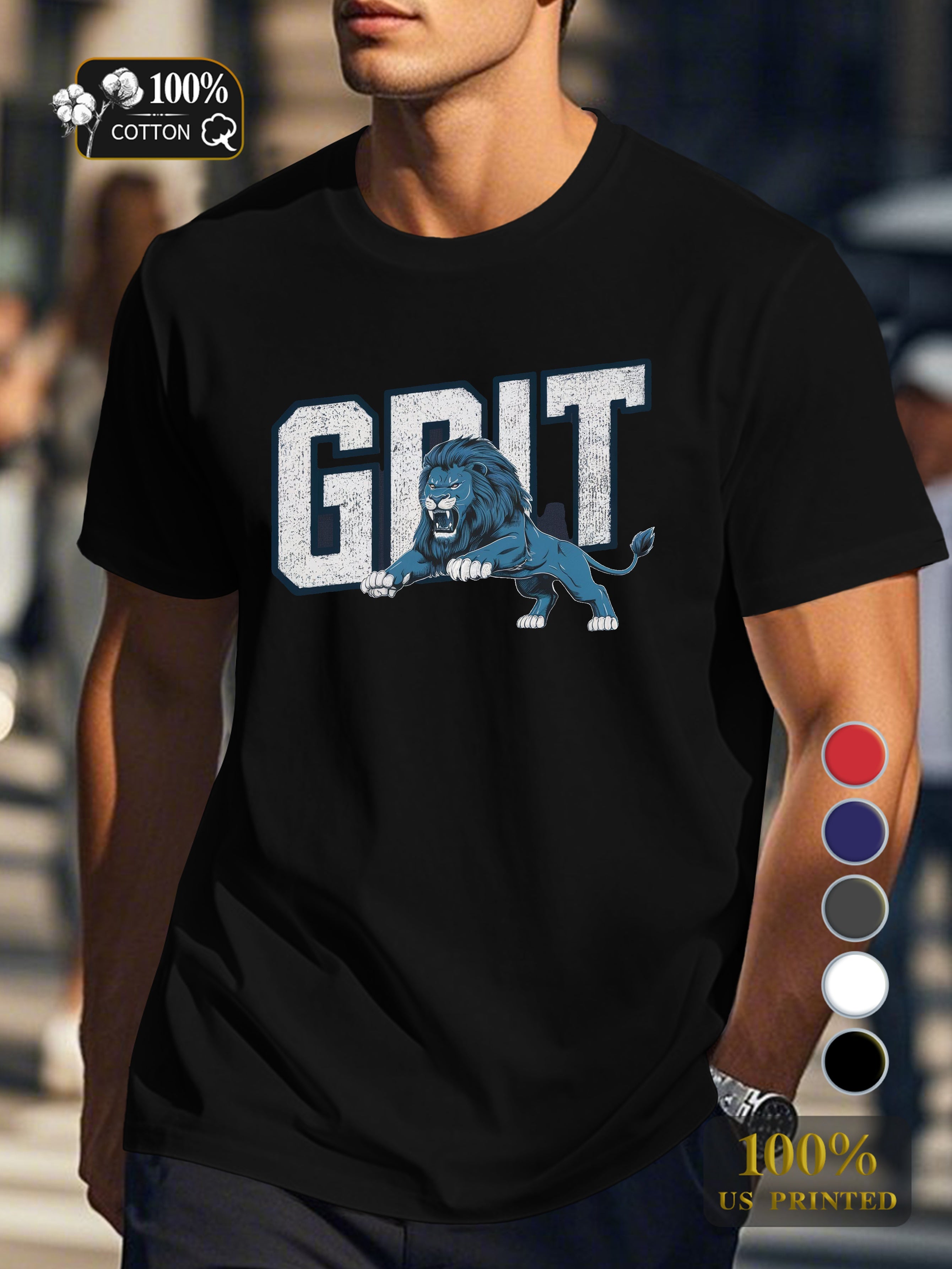 GRIT Men's pure cotton Tshirt Comfort Fit