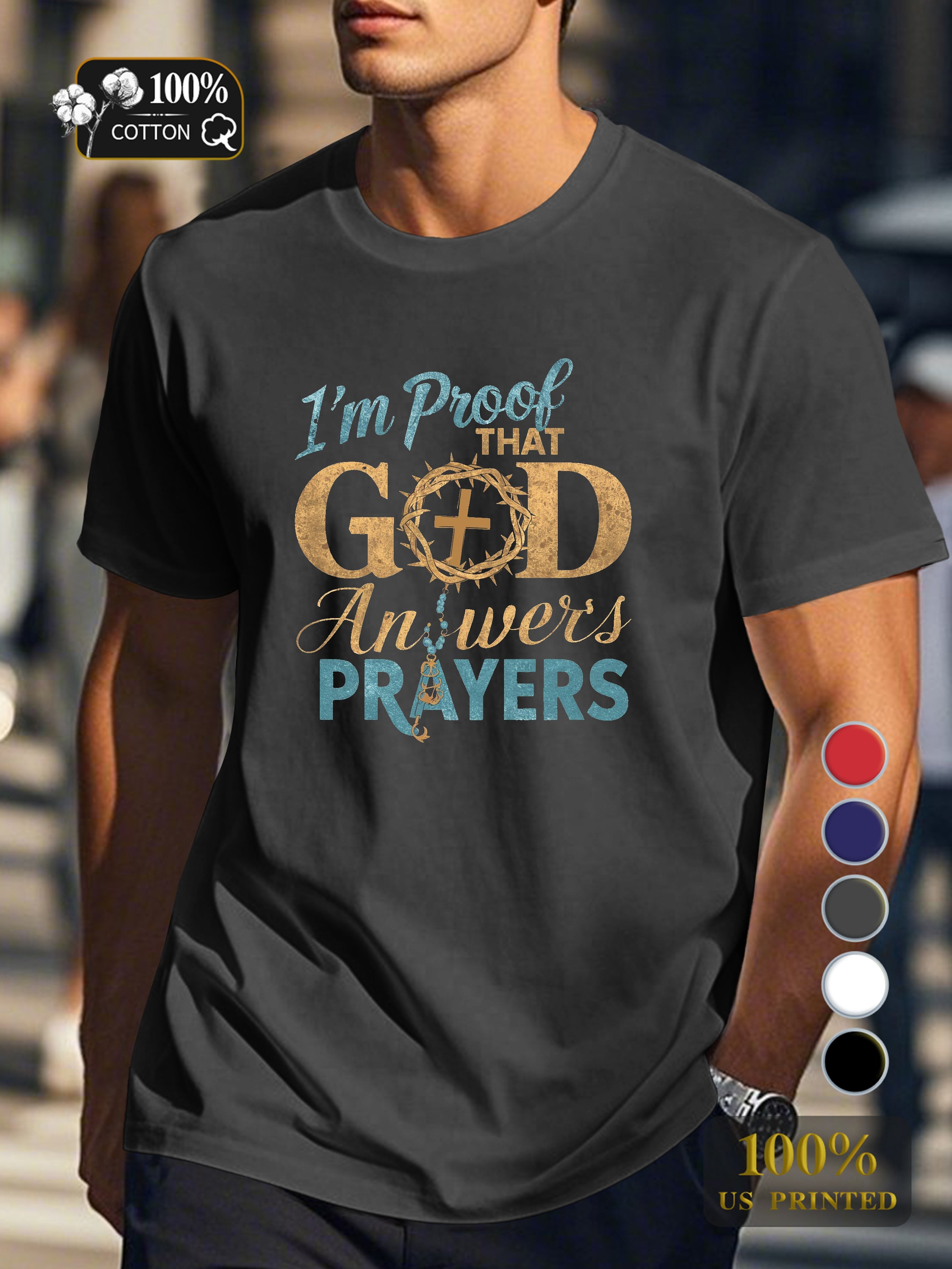 God answers prayers Men's pure cotton Tshirt Comfort Fit