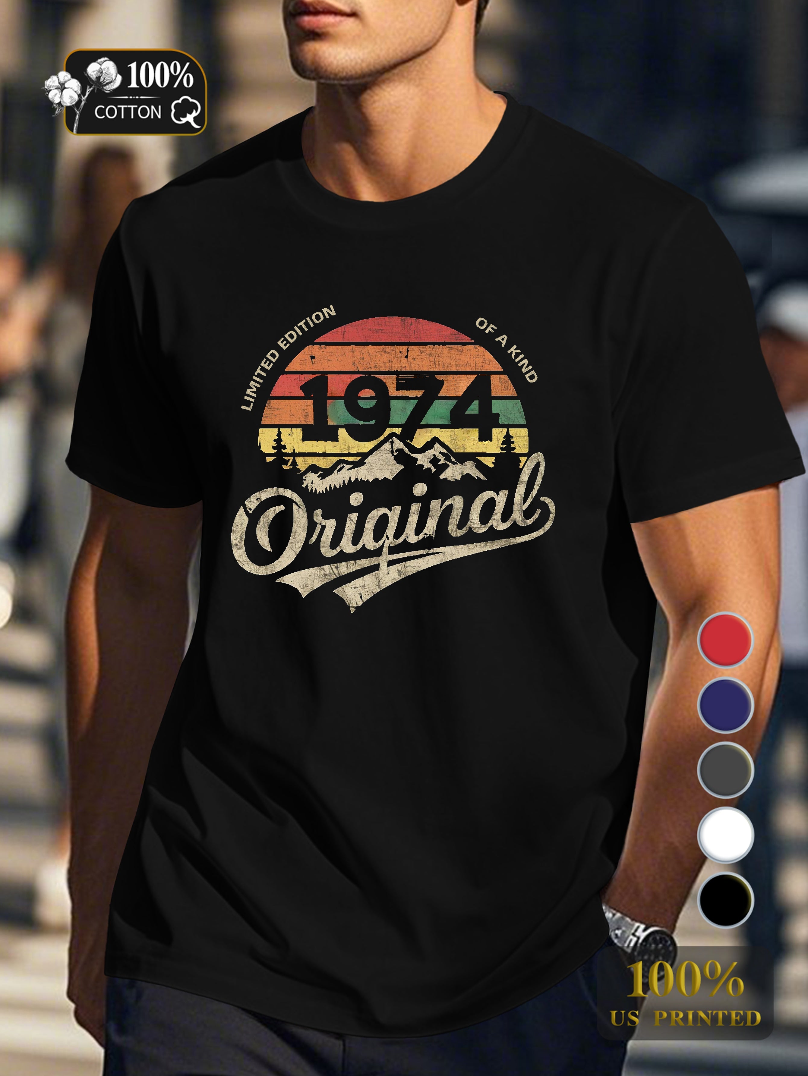 Vintage logo design Men's pure cotton Tshirt Comfort Fit