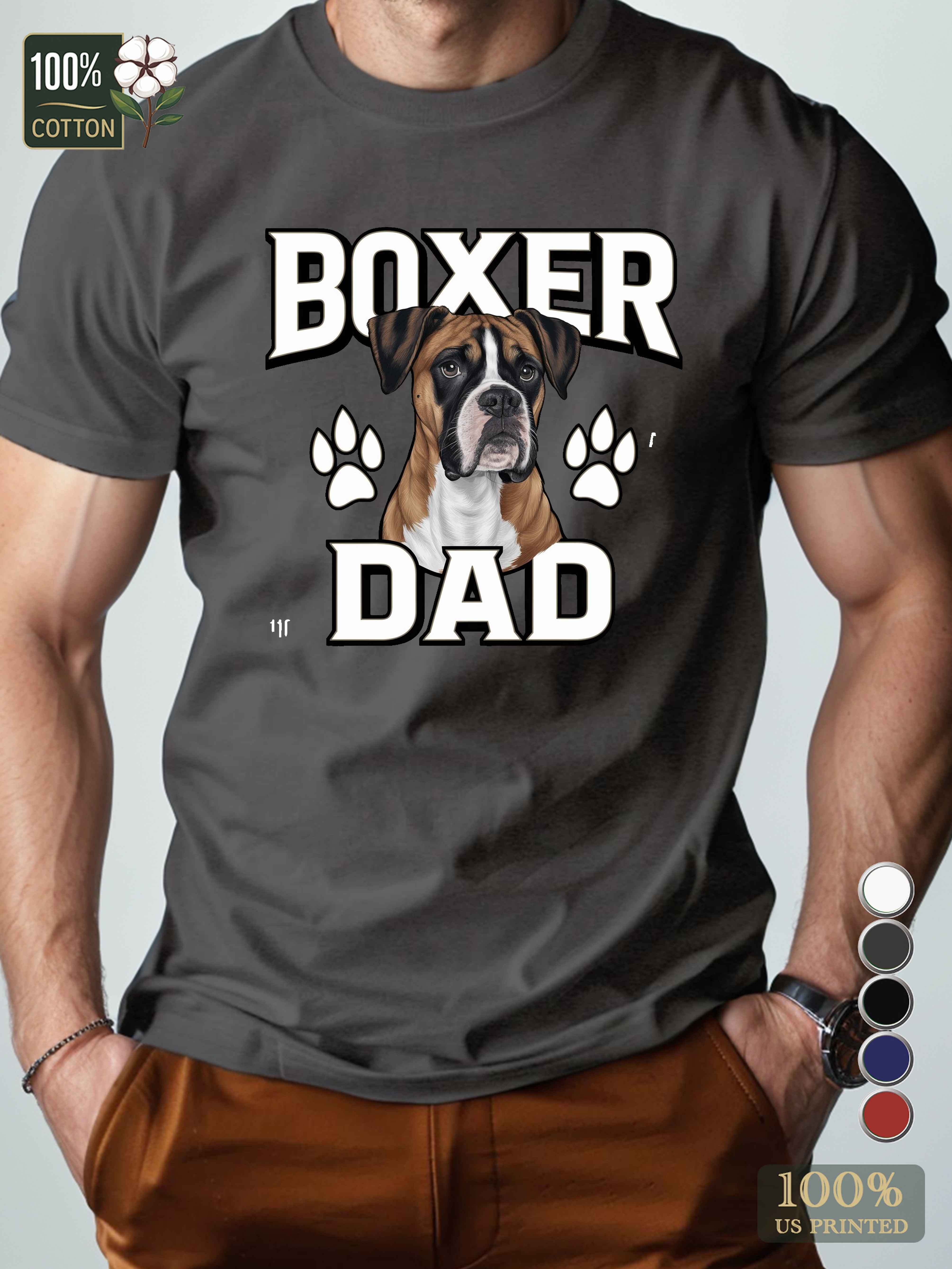 An illustration of a boxer dog Men's pure cotton Tshirt Comfort Fit