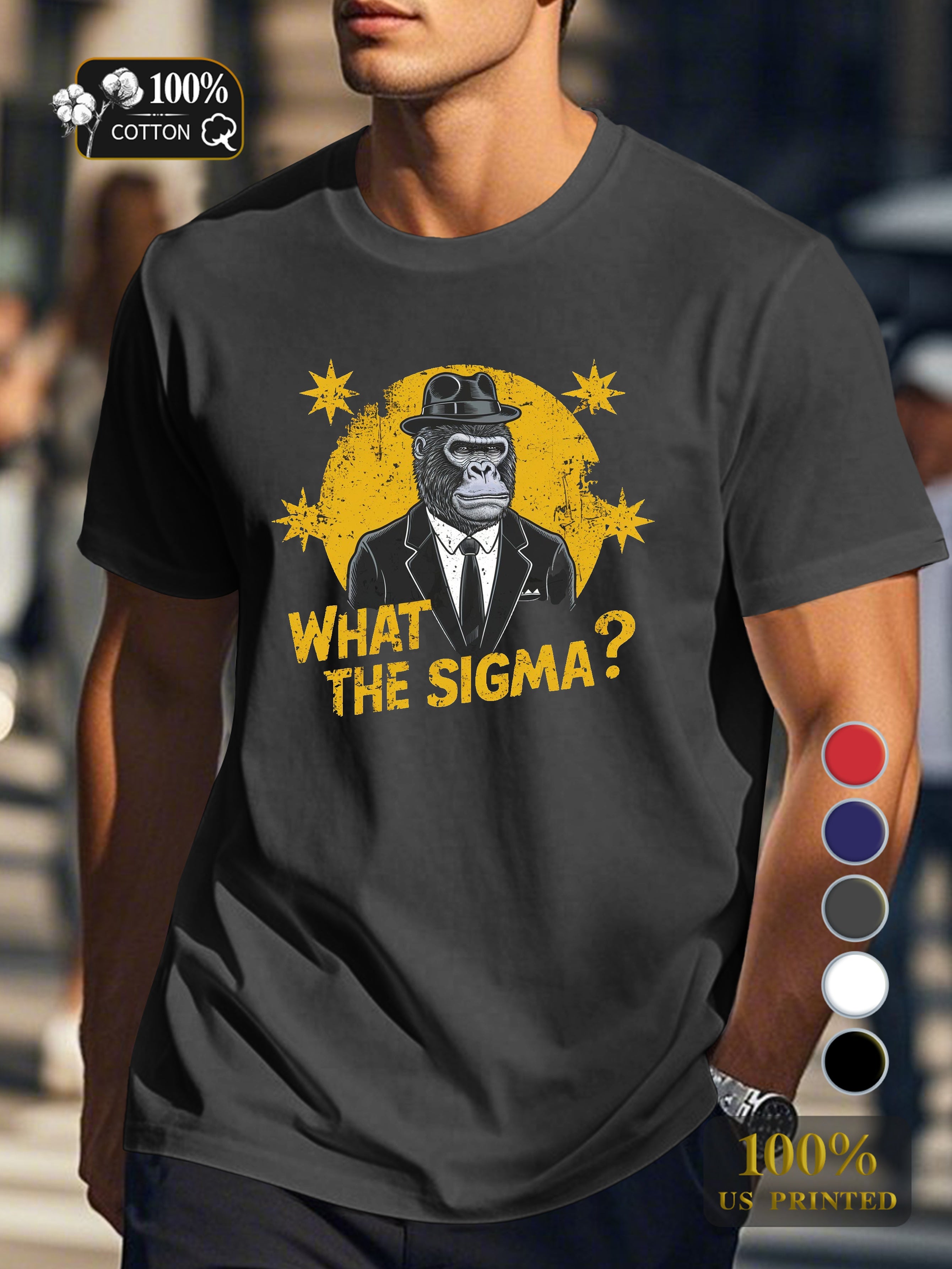 WHAT THE SIGMA Men's pure cotton Tshirt Comfort Fit