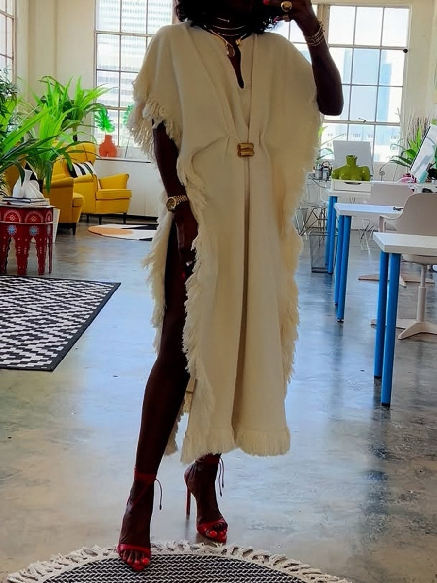 Tassel-edged Metal Decorative Dress