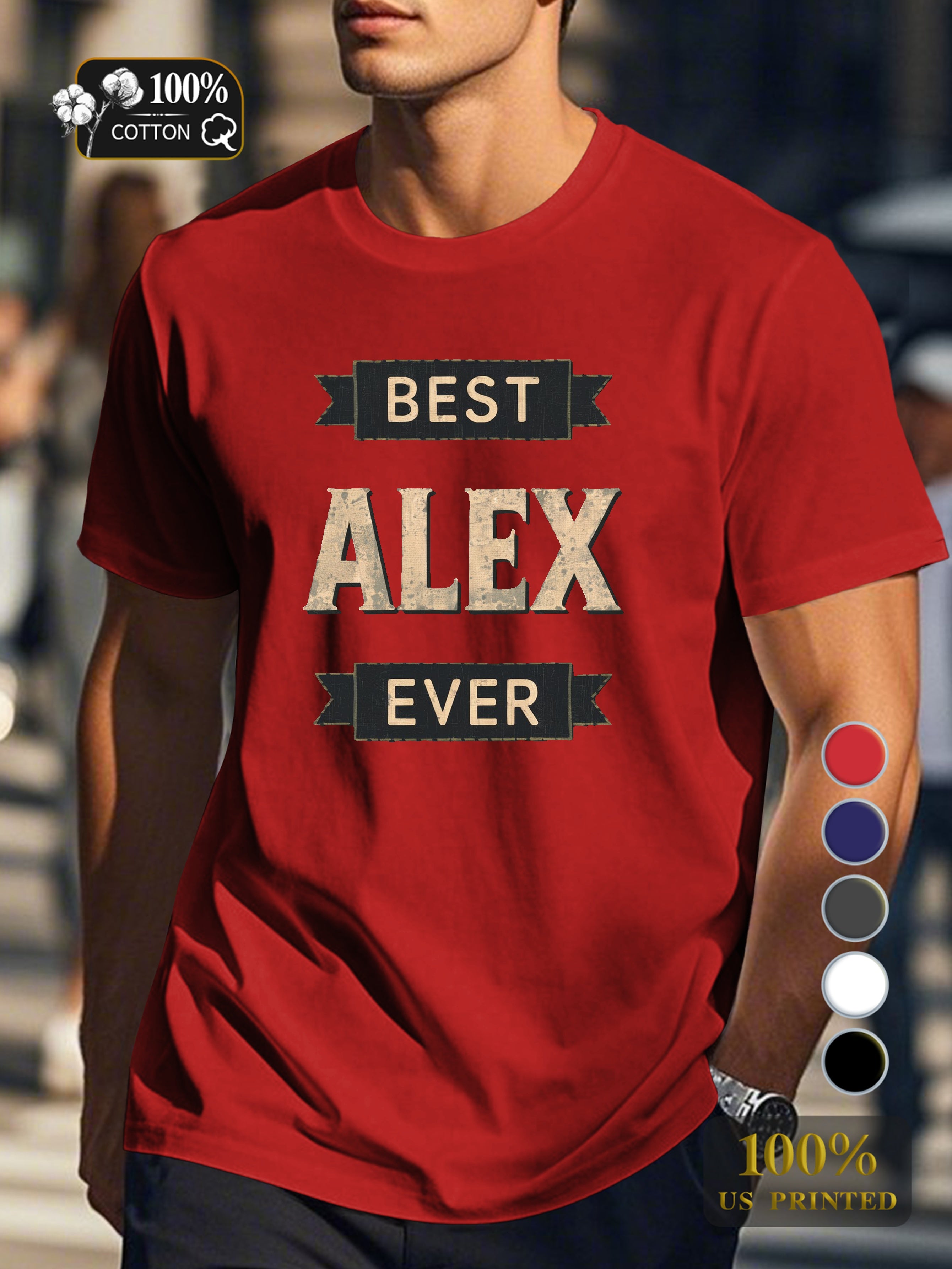 BEST ALEX EVER Men's pure cotton Tshirt Comfort Fit