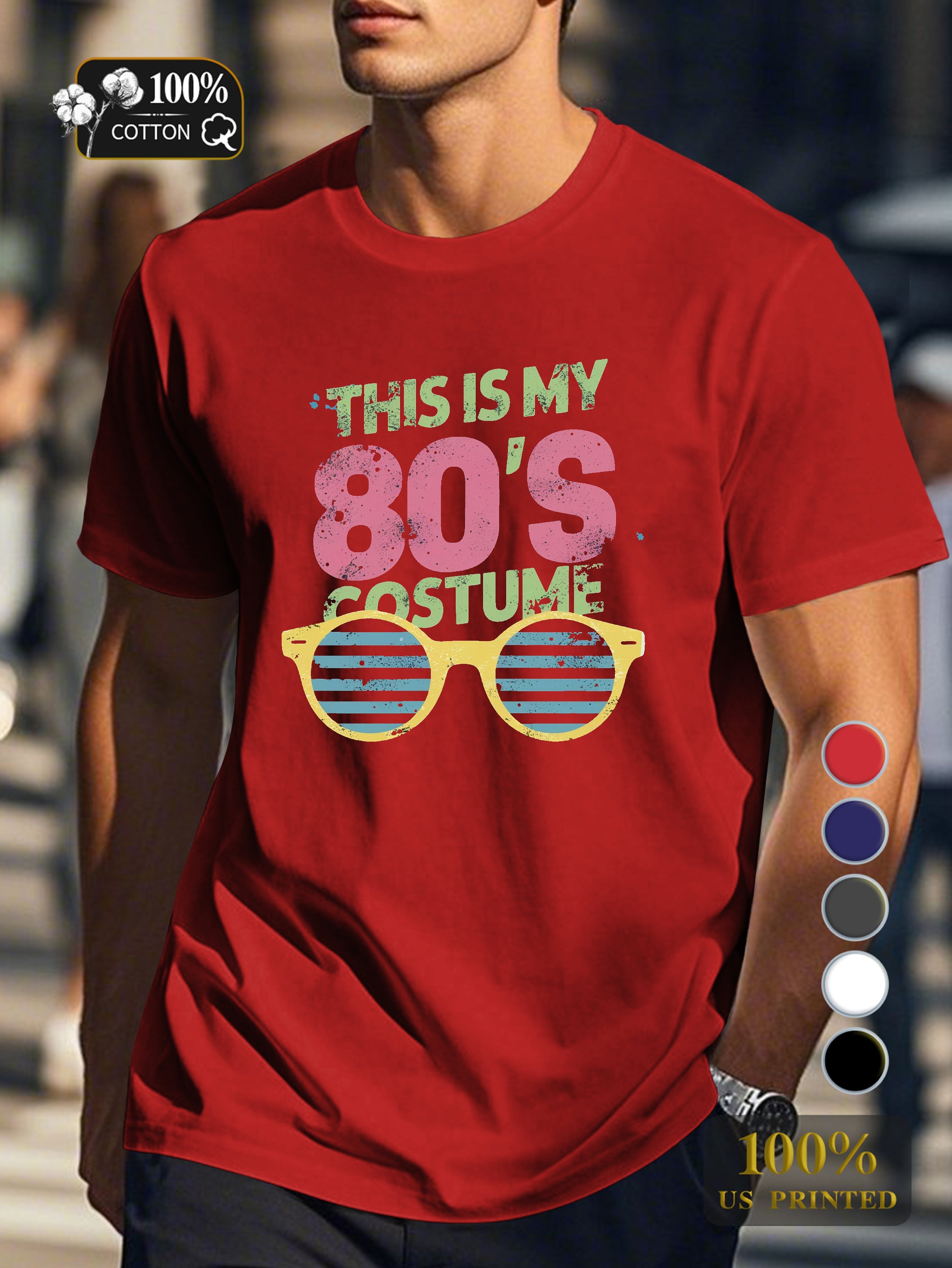 80 S costume design Men's pure cotton Tshirt Comfort Fit