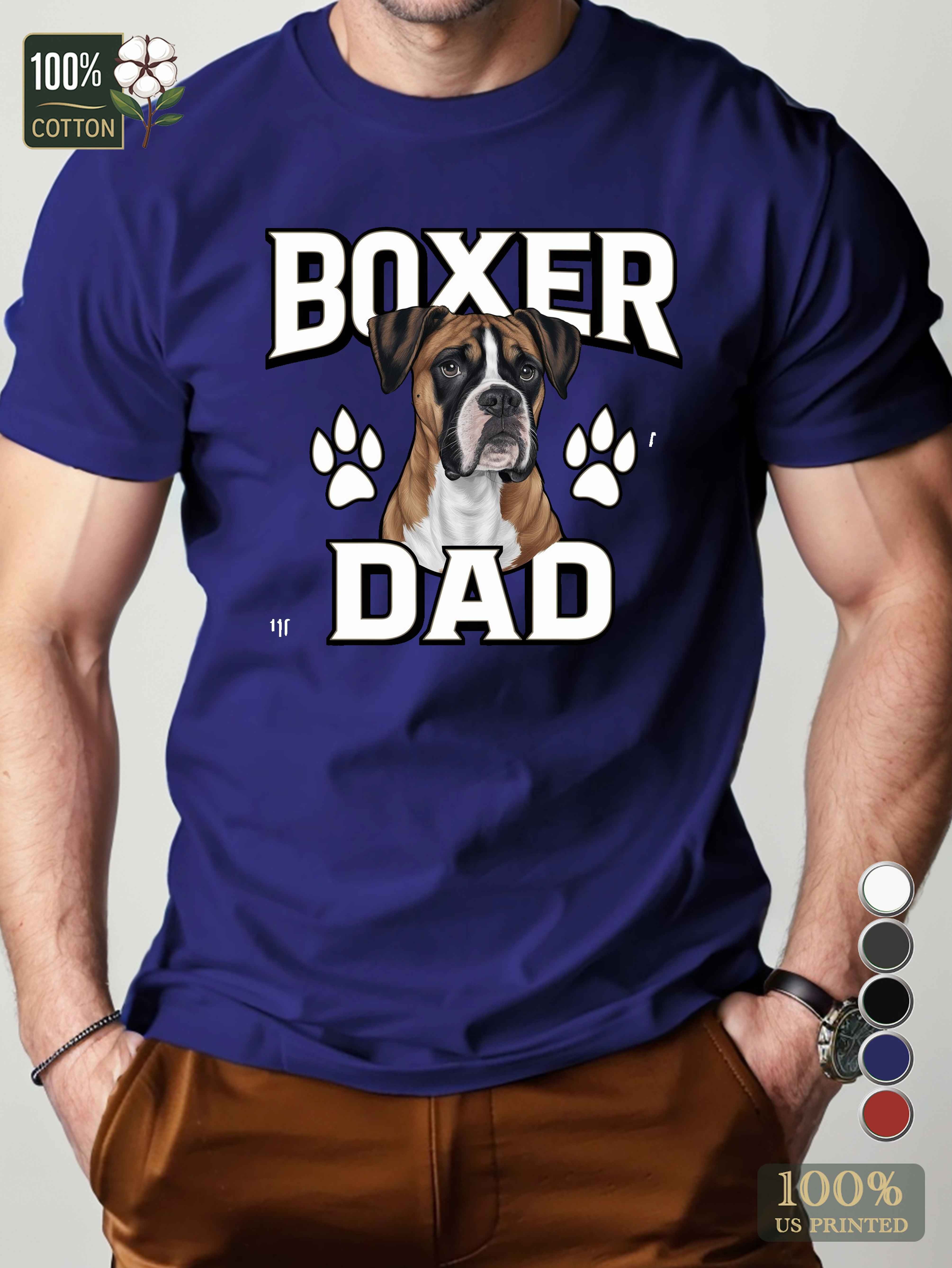 An illustration of a boxer dog Men's pure cotton Tshirt Comfort Fit