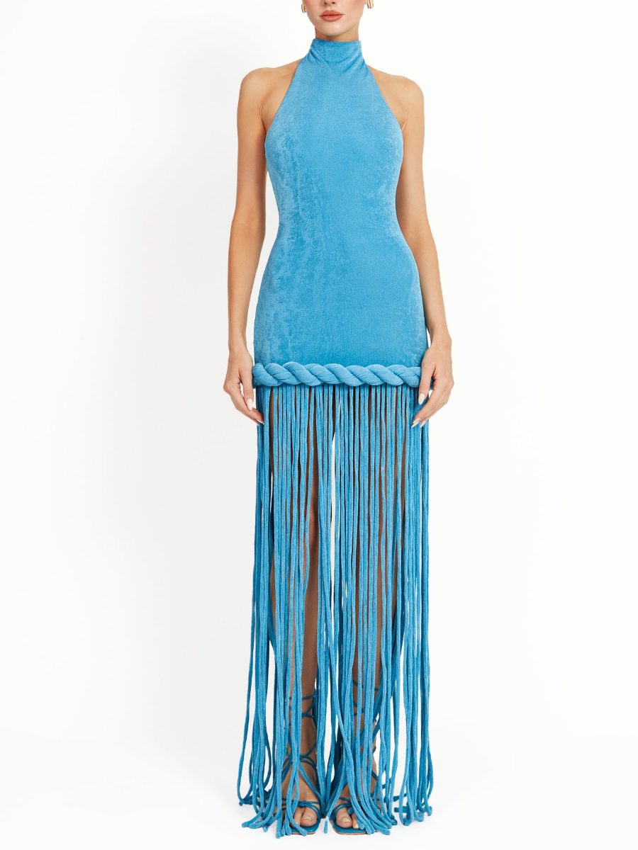 Hanged Neck Tassel Dress