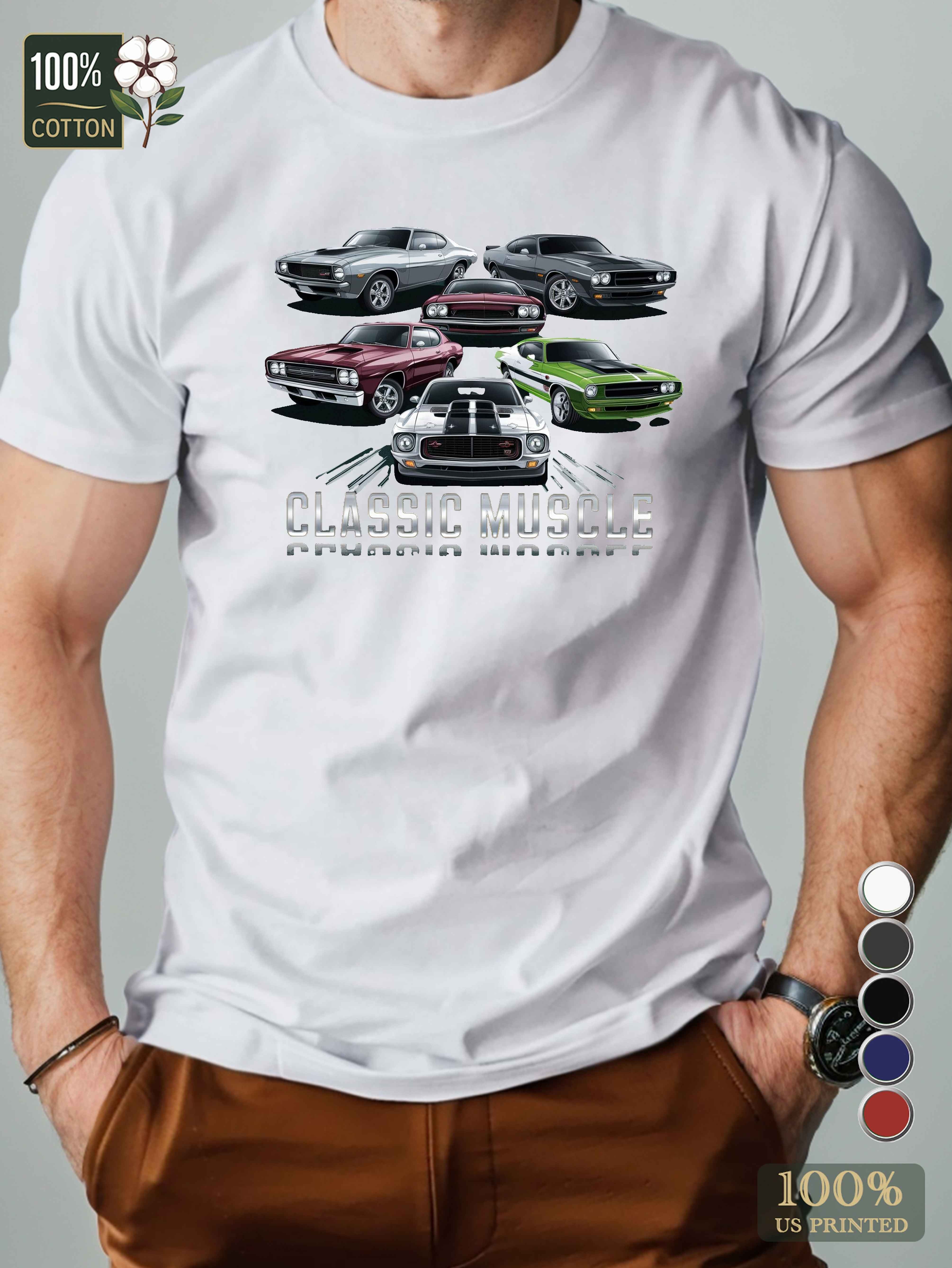 Classic Muscle cars Men's pure cotton Tshirt Comfort Fit