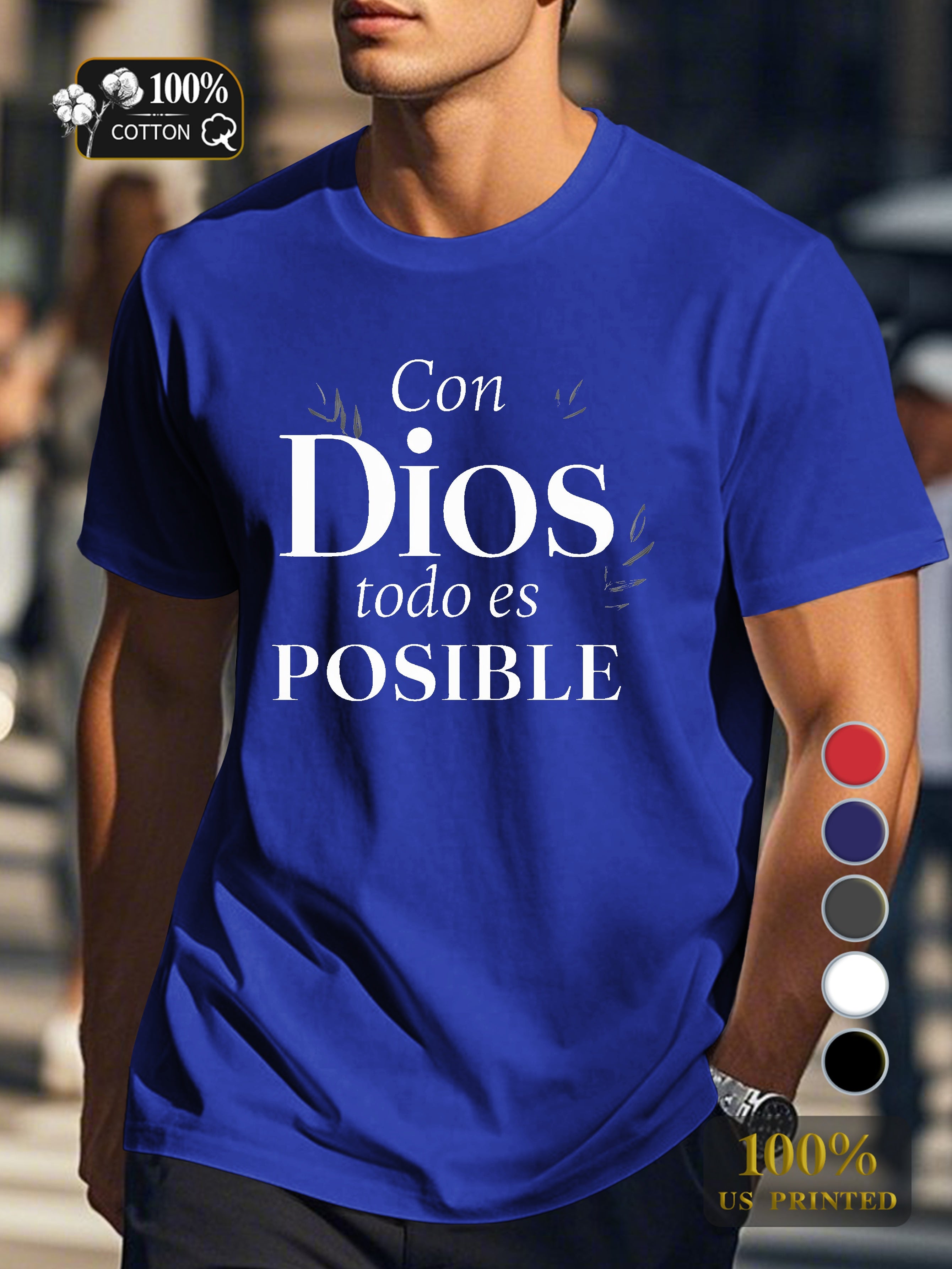 With God everything is possible Men's pure cotton Tshirt Comfort Fit