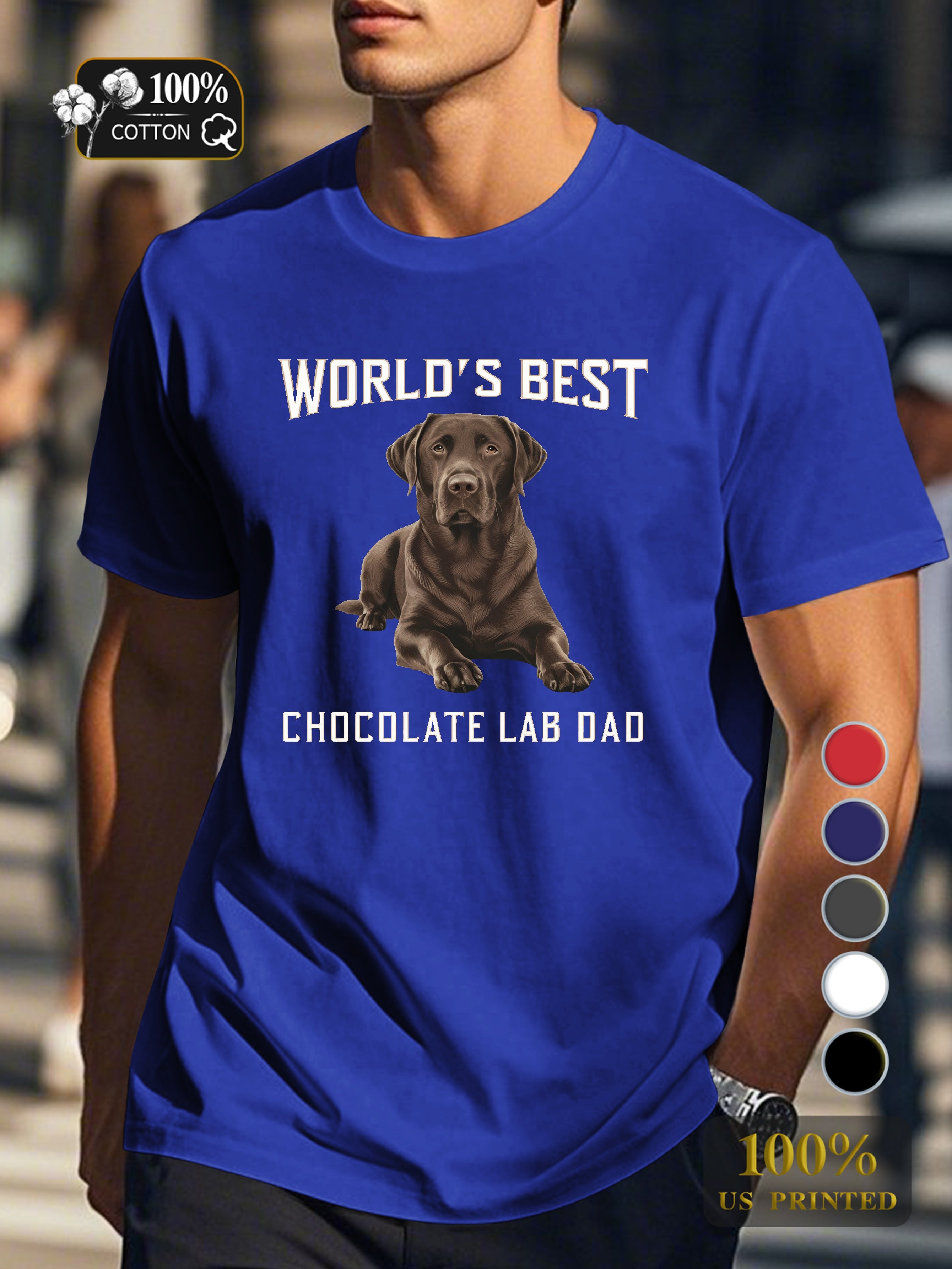 WORLD S BEST chocolate Labrador Retriever Men's pure cotton Tshirt Comfort Fit