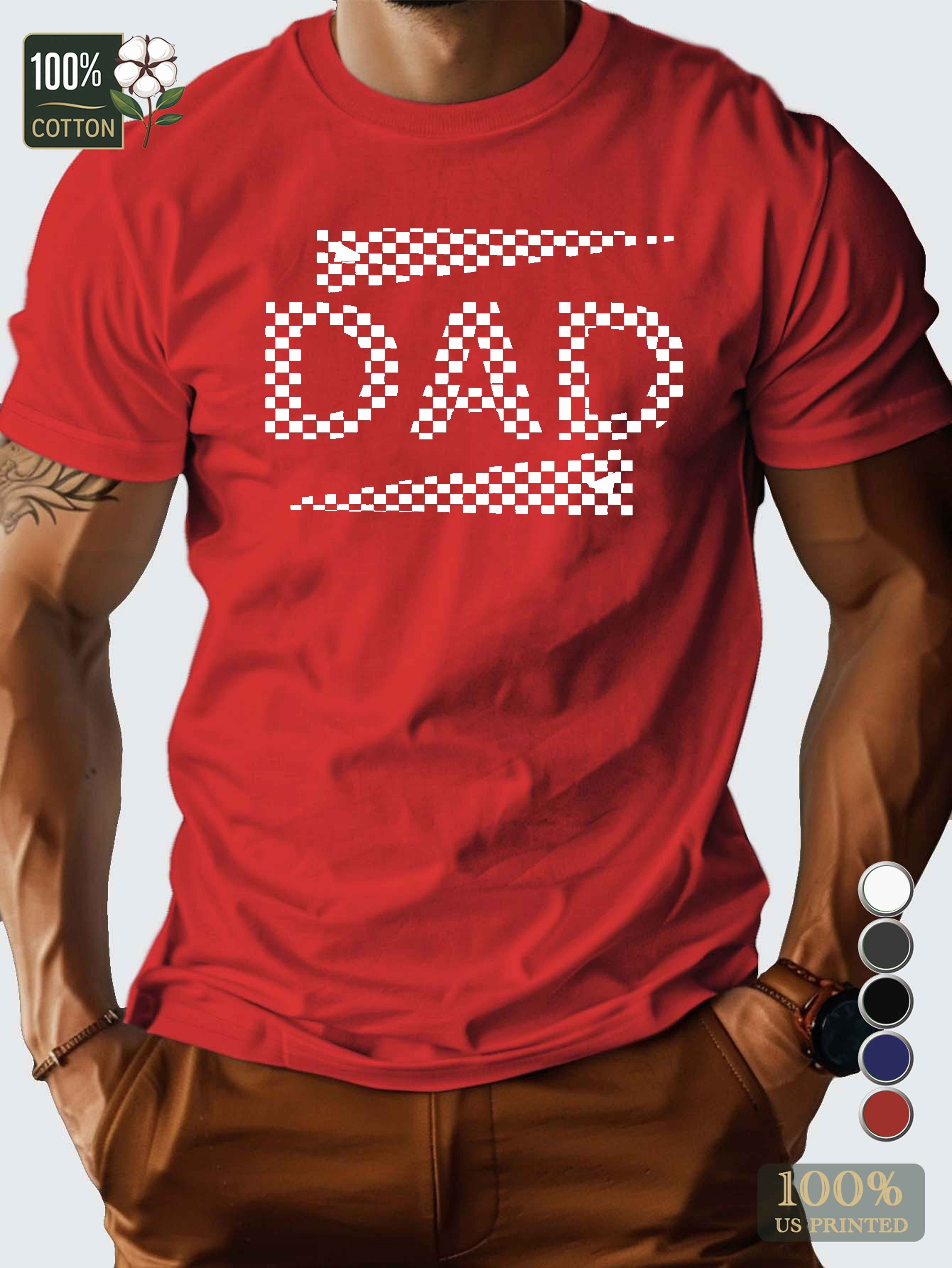 DAD checkered pattern Men's pure cotton Tshirt Comfort Fit