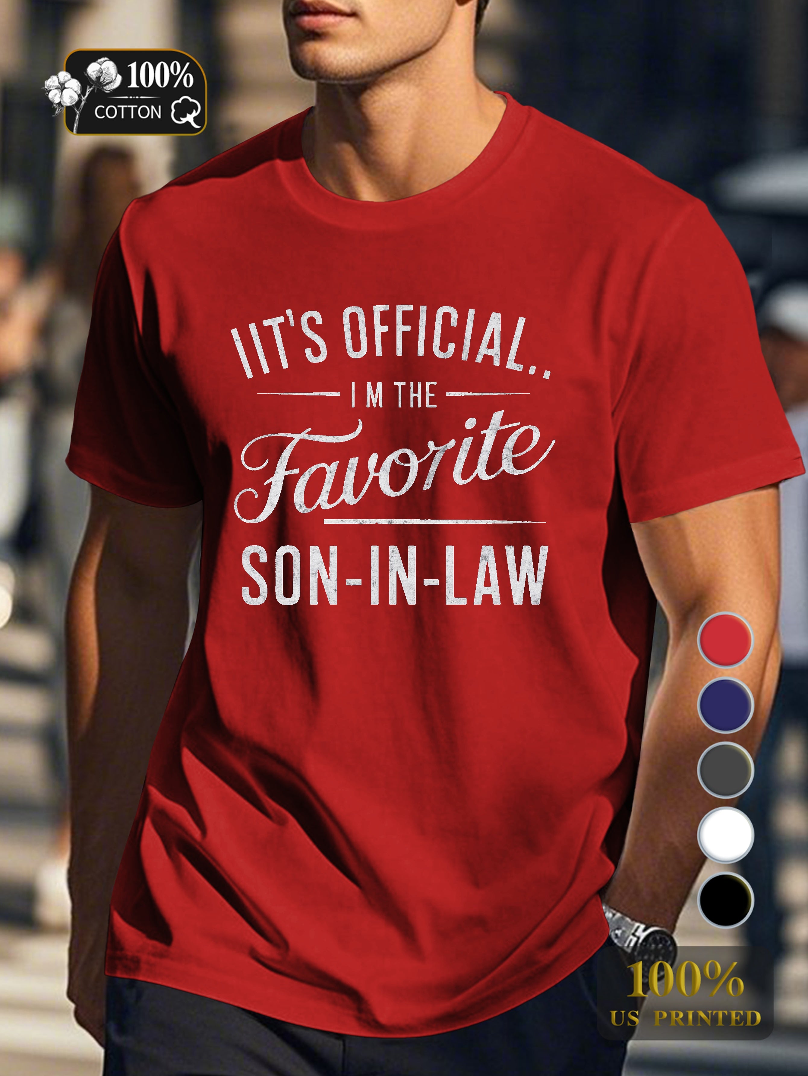 Favorite SON IN LAW illustration Men's pure cotton Tshirt Comfort Fit