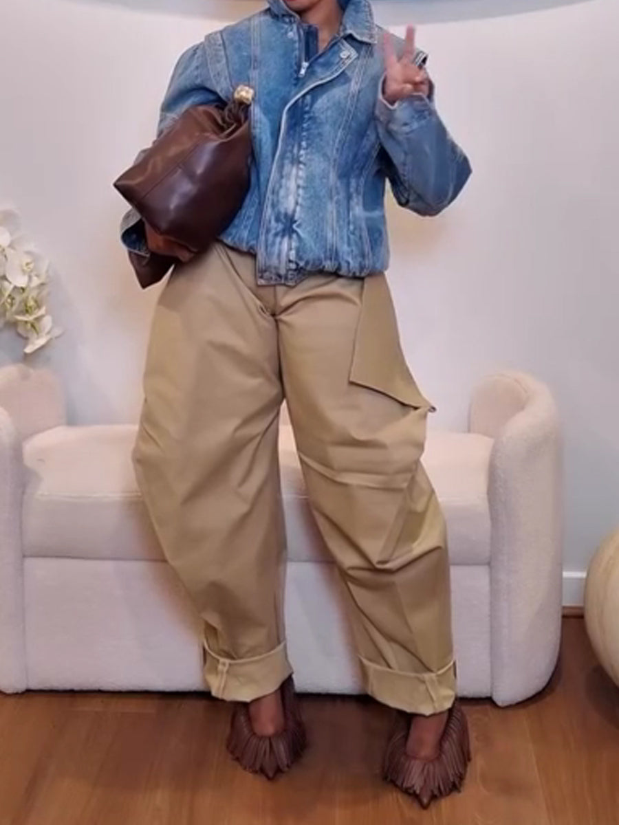 Loose Three-dimensional Wide-leg Casual Trousers