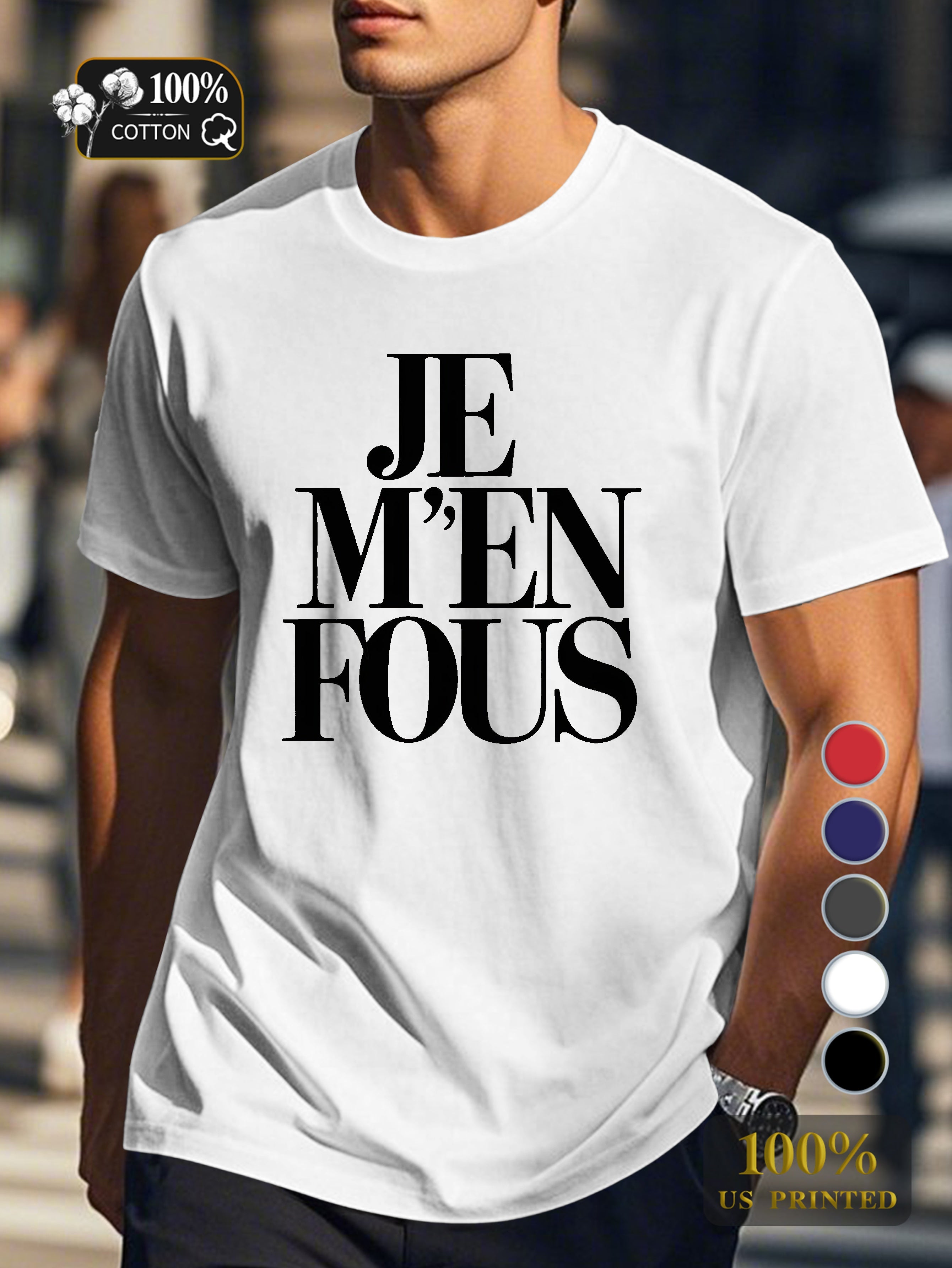 I don t care bold typography Men's pure cotton Tshirt Comfort Fit