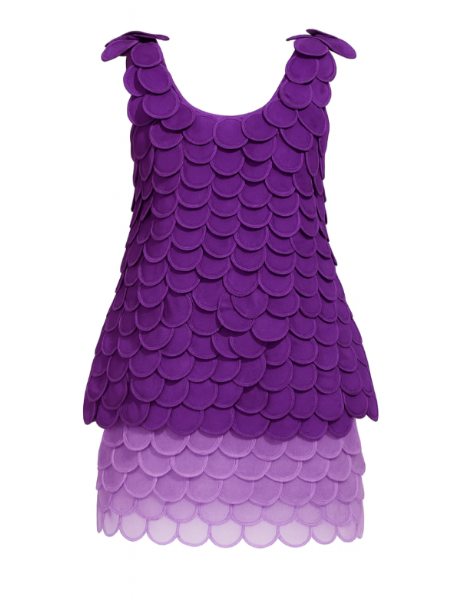 Cascaded Round Scale Skirt Set