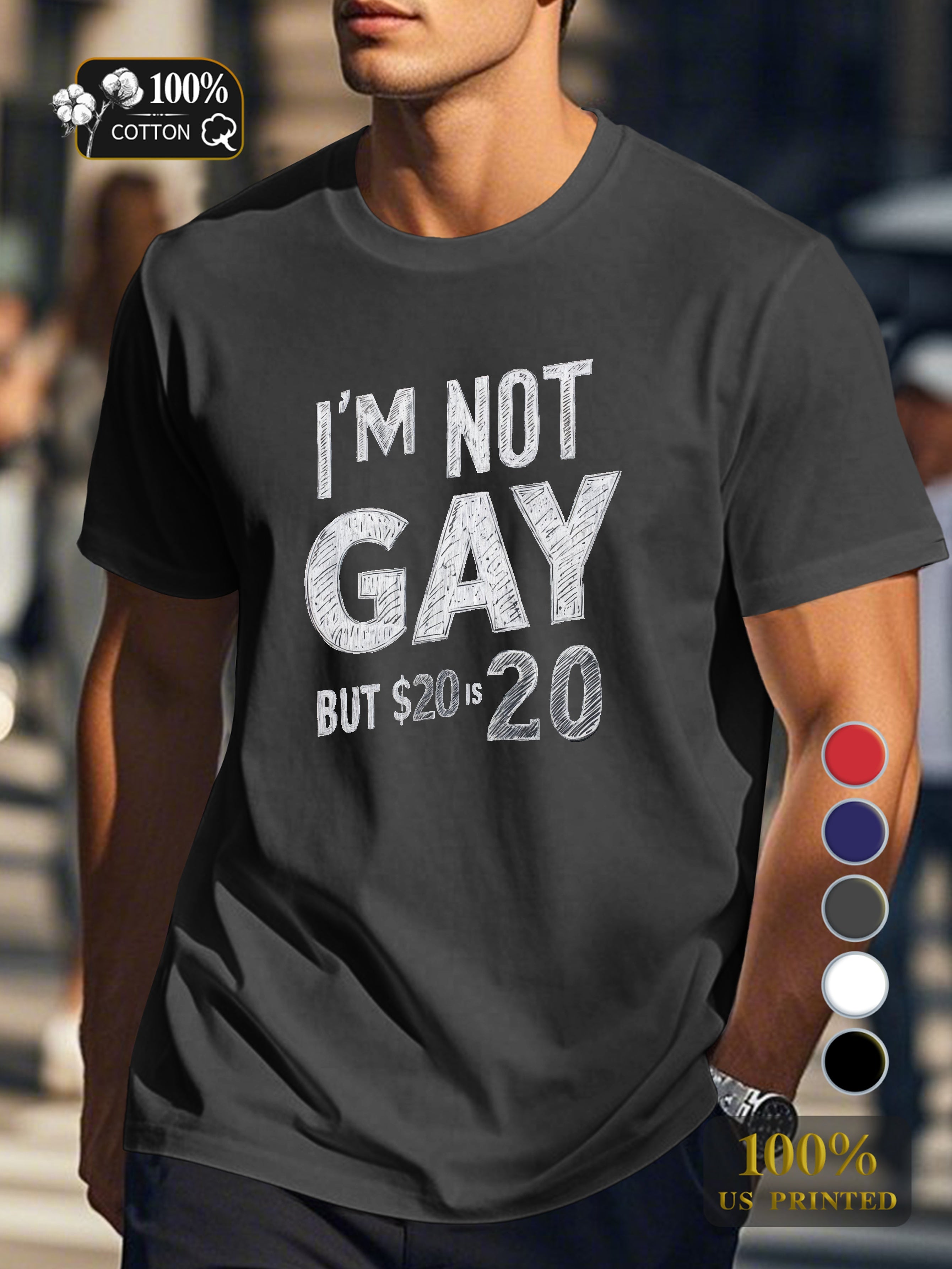 I M NOT GAY BUT illustration Men's pure cotton Tshirt Comfort Fit