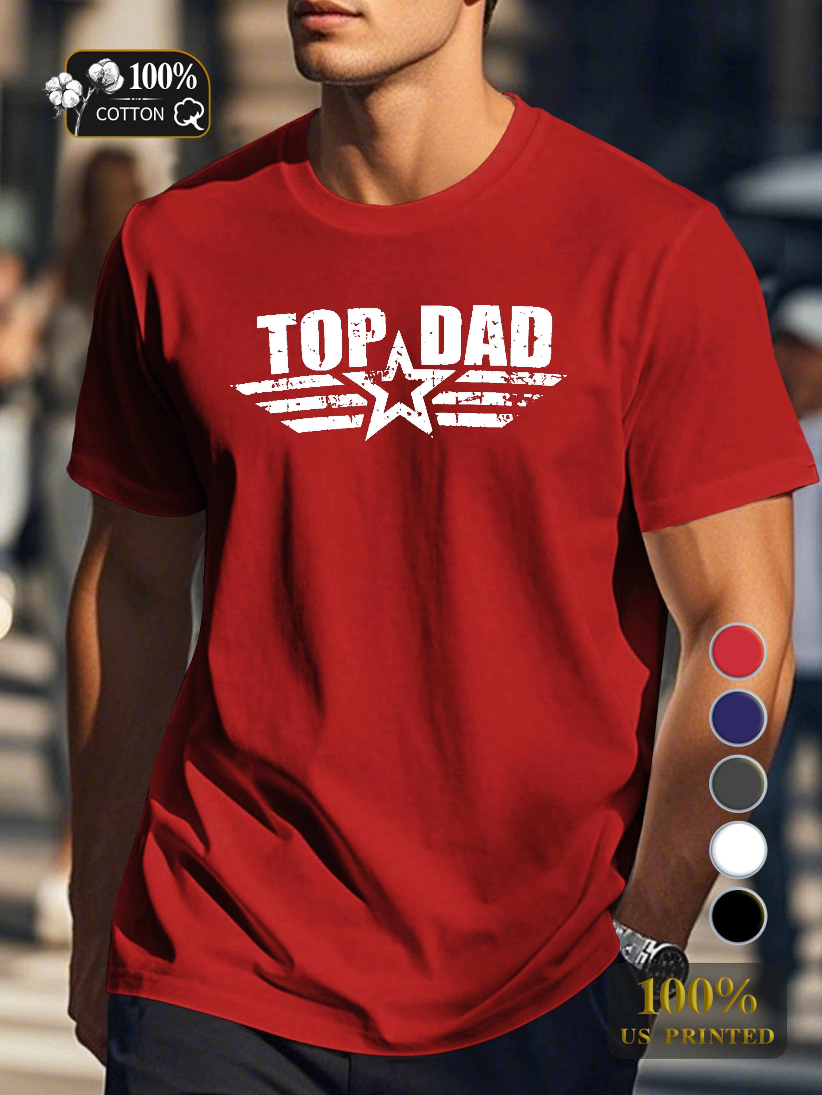 Top Dad Men's pure cotton Tshirt Comfort Fit