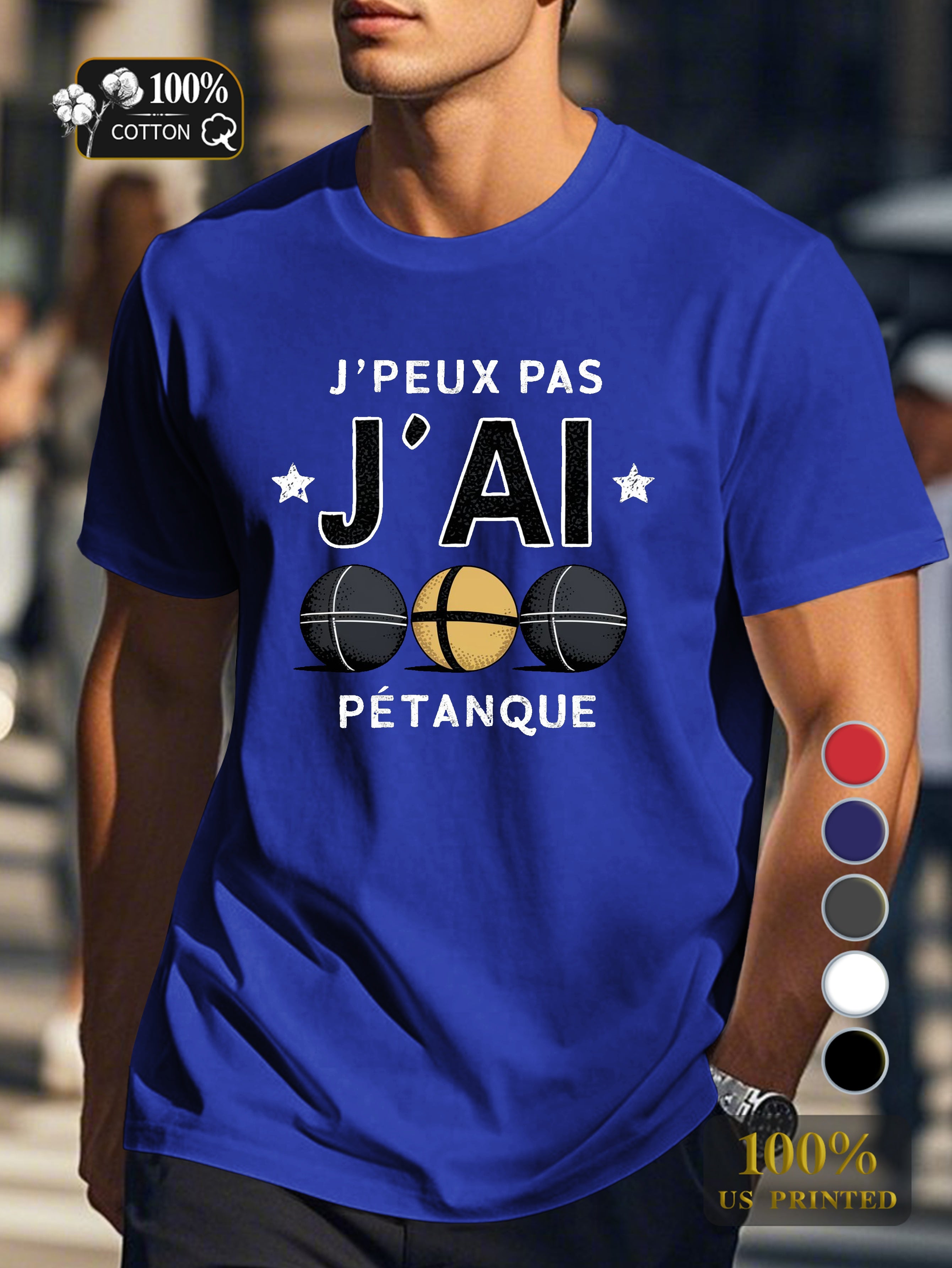 I CAN T I HAVE PETANQUE Men's pure cotton Tshirt Comfort Fit