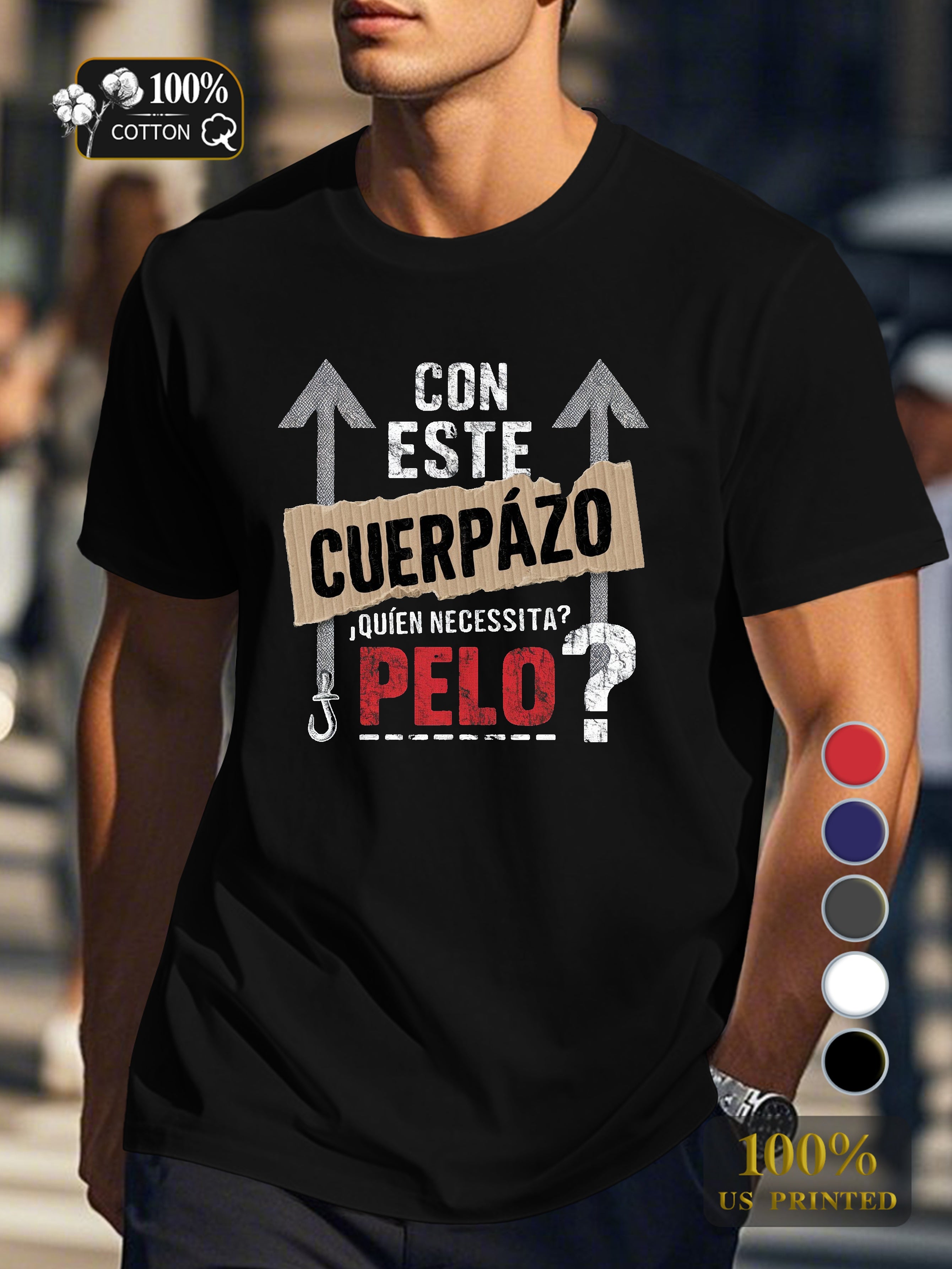 Spanish humorous illustration Men's pure cotton Tshirt Comfort Fit