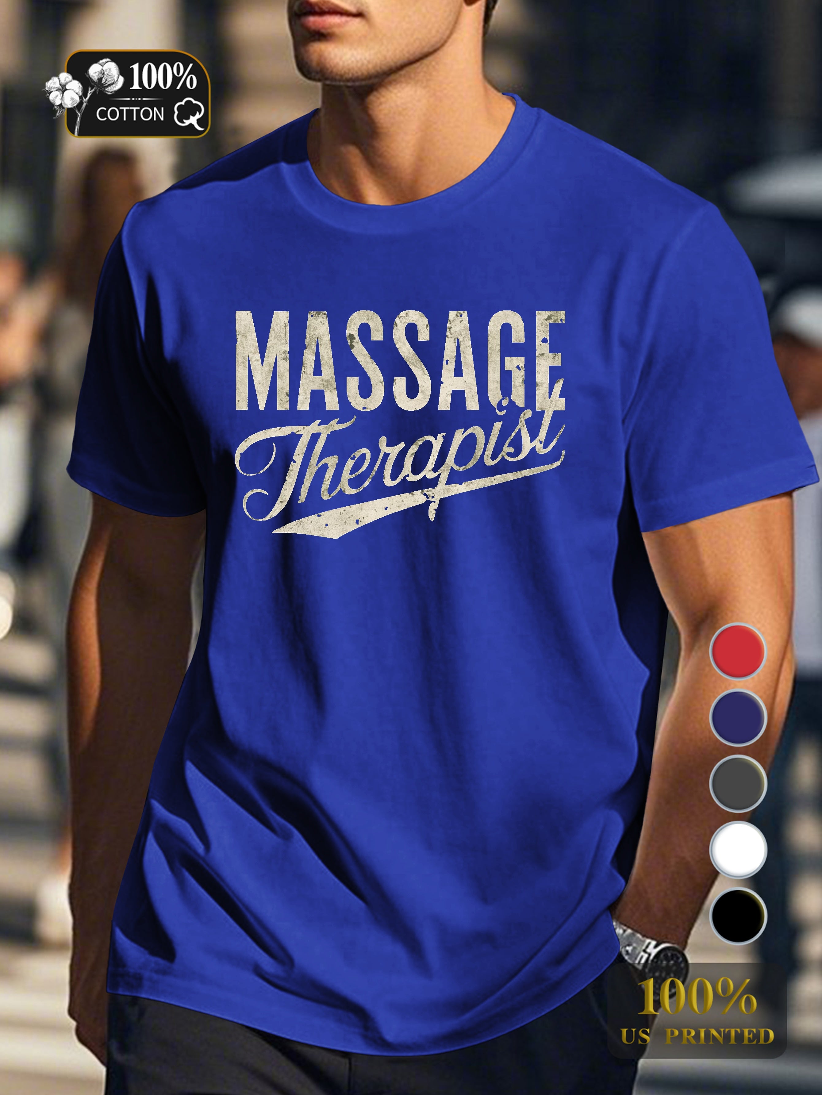 Massage Therapist Men's pure cotton Tshirt Comfort Fit