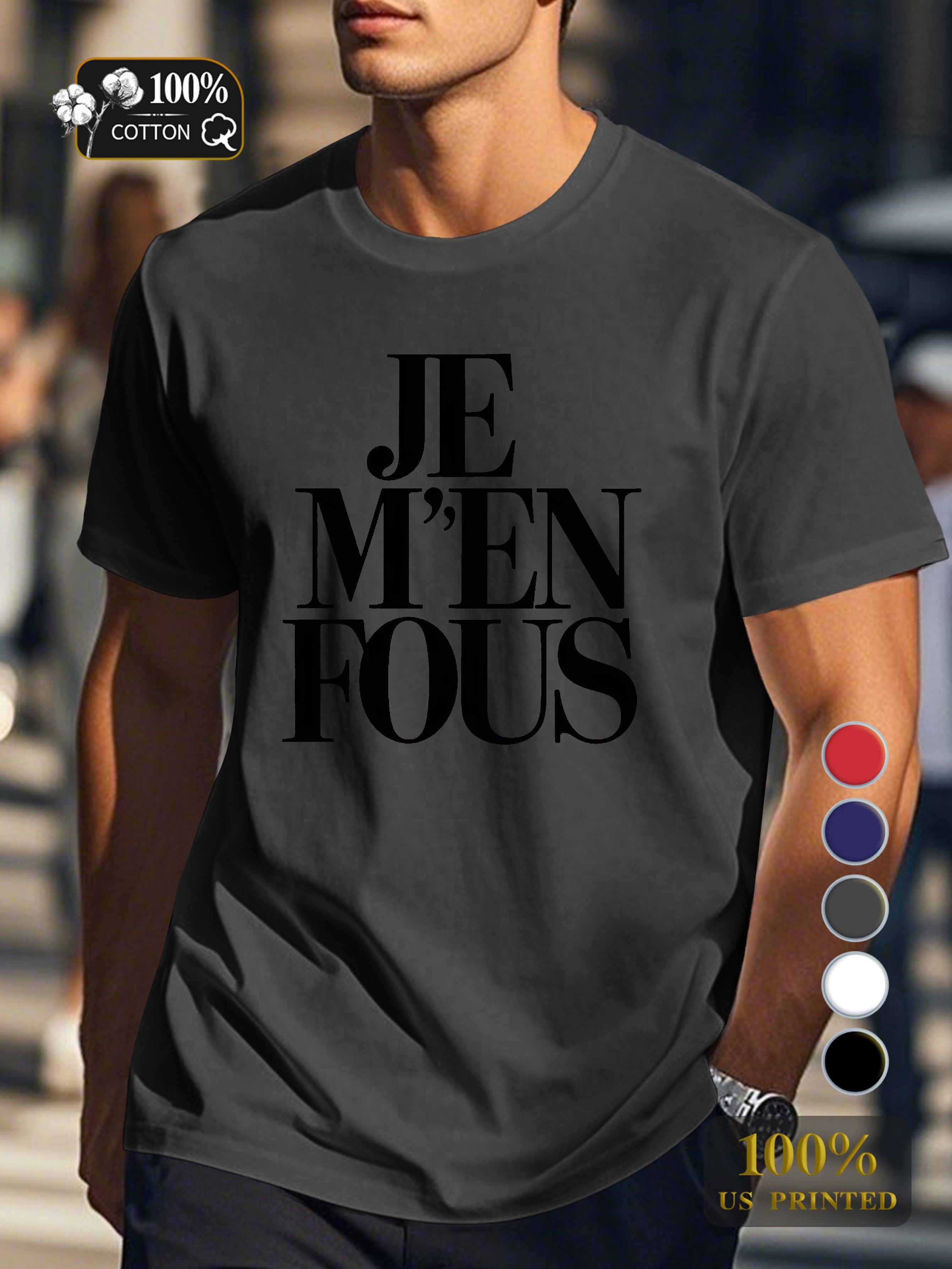 I don t care bold typography Men's pure cotton Tshirt Comfort Fit