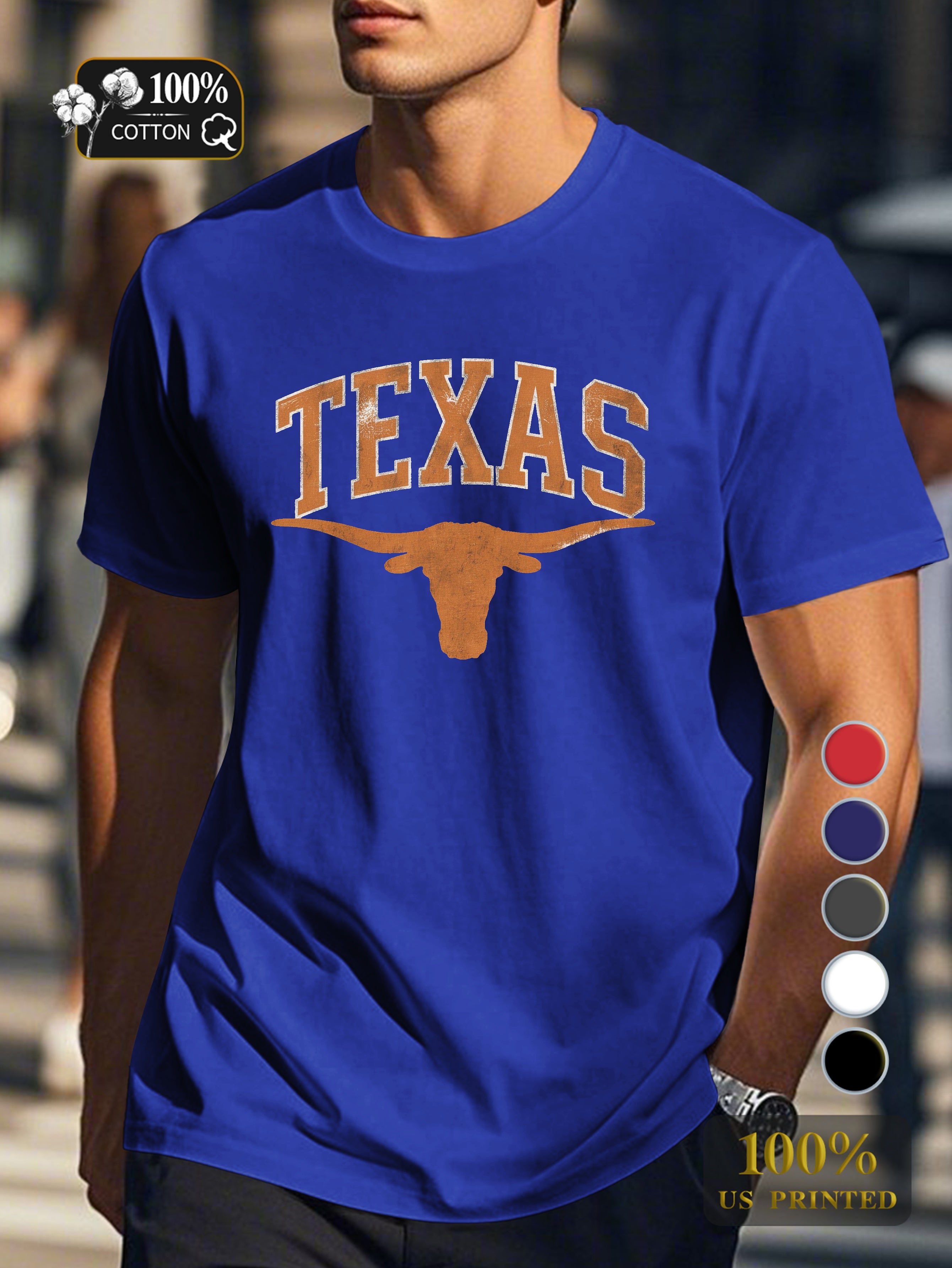 TEXAS Men's pure cotton Tshirt Comfort Fit